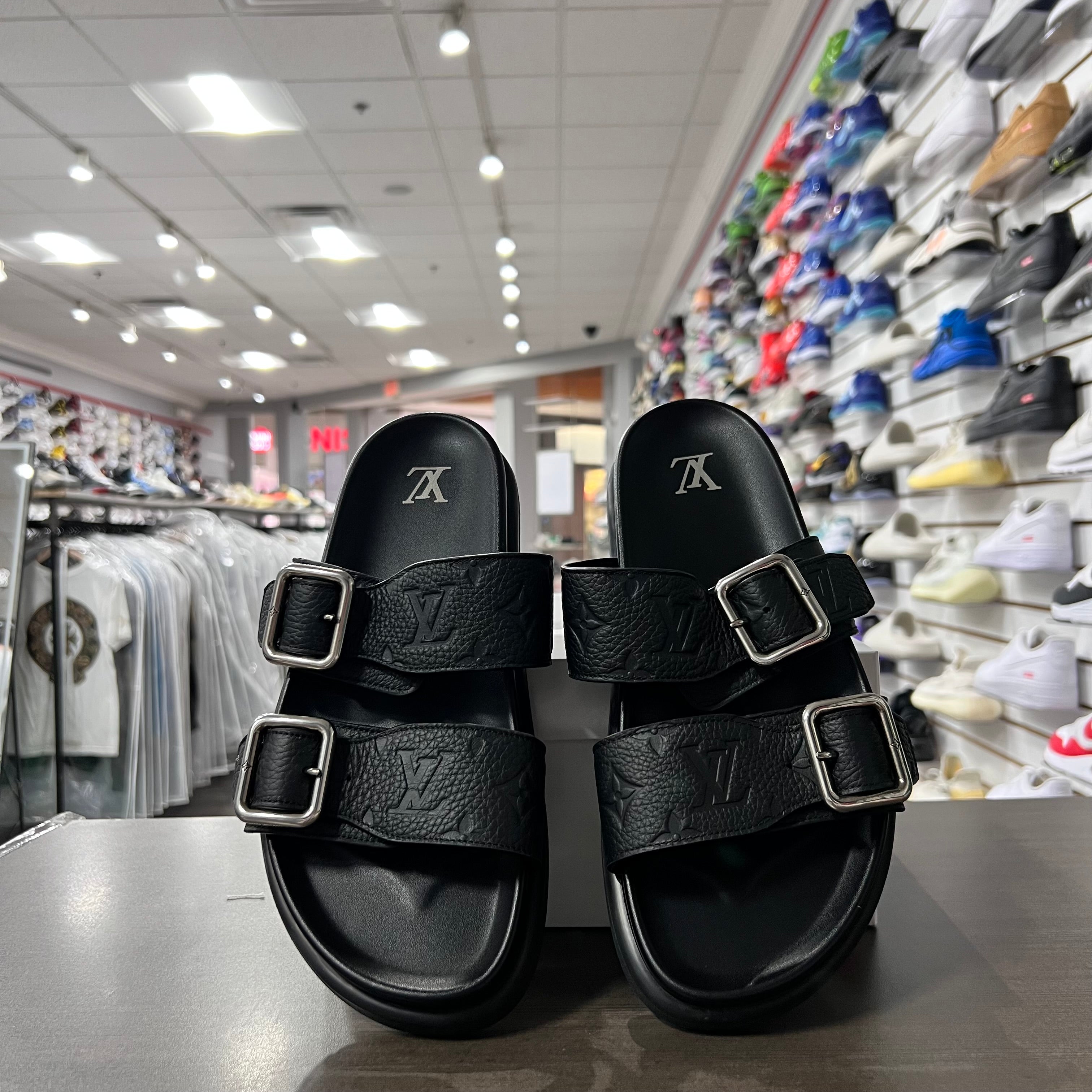 Louis Vuitton Venice Mule Monogram Black (Lightly Worn+Replacement Box)