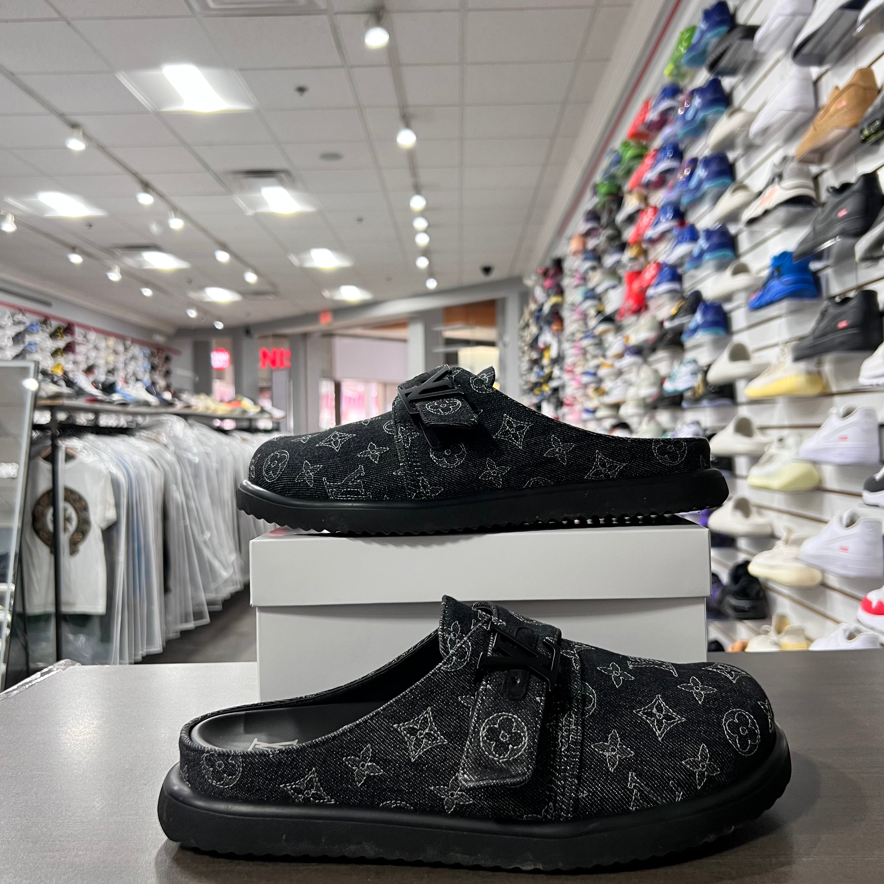 Louis Vuitton Mule Monogram Black (Lightly Worn+Replacement Box)