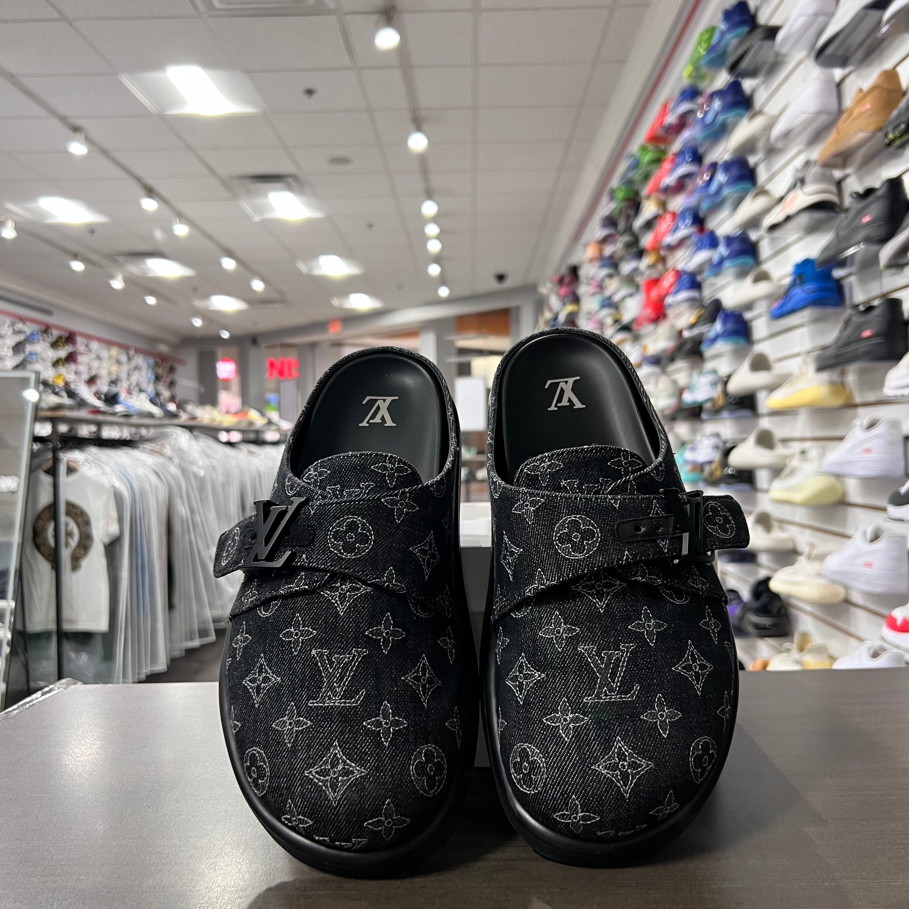 Louis Vuitton Mule Monogram Black (Lightly Worn+Replacement Box)