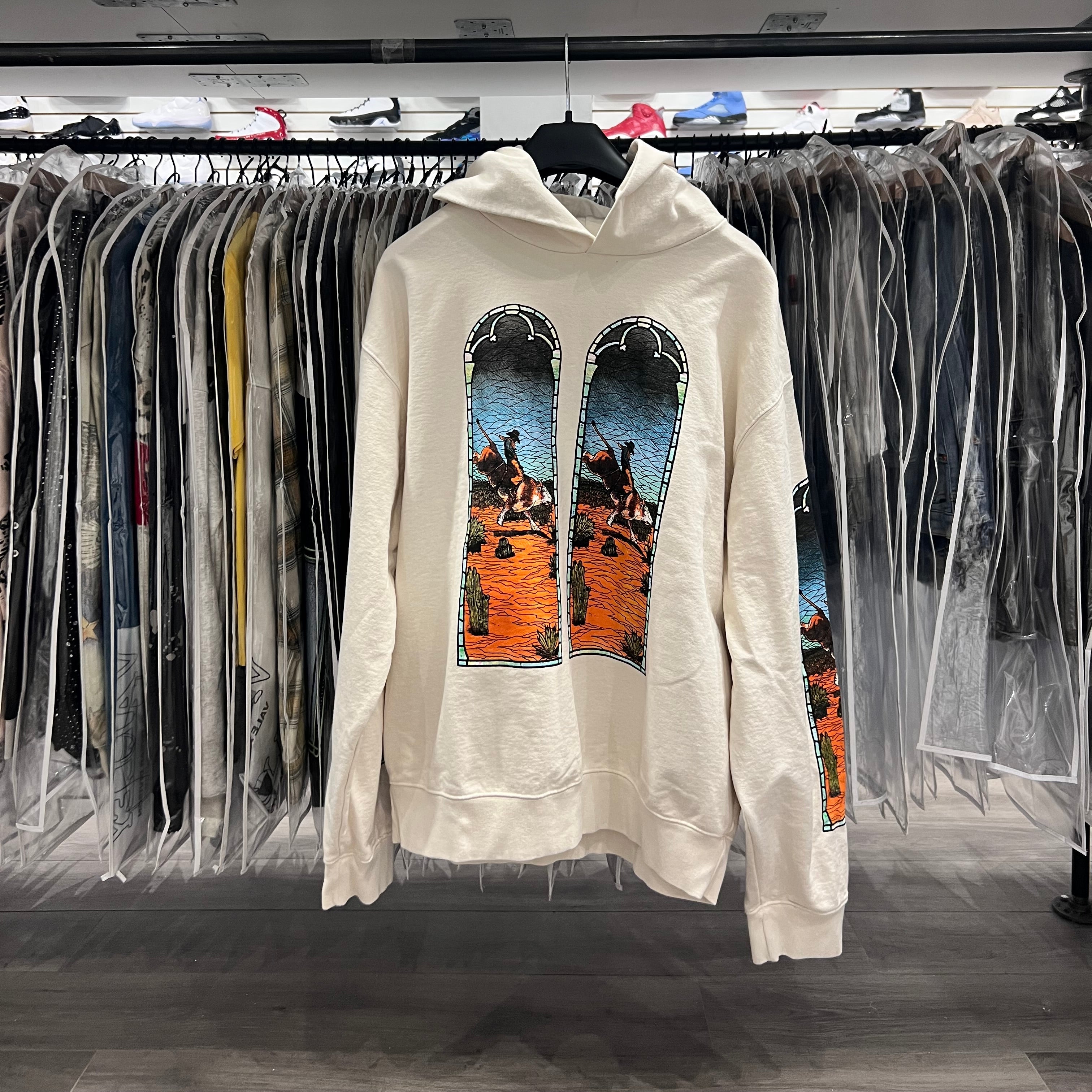 Who Decides War X EST Gee Stained Glass Hoodie Cream (Lightly Worn)