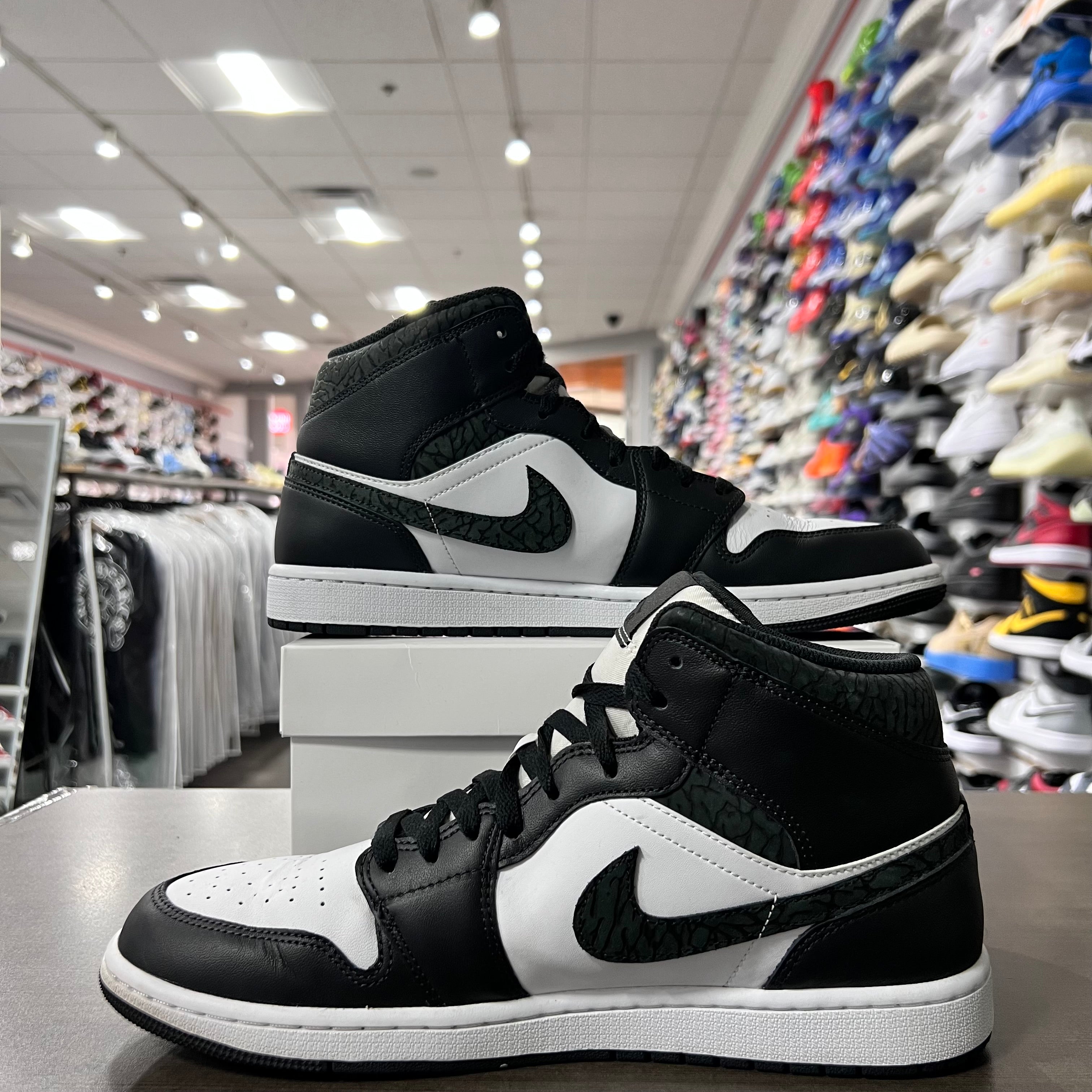 Jordan Retro 1 Mid Mens Panda Elephant (Lightly Worn+Replacement Box)