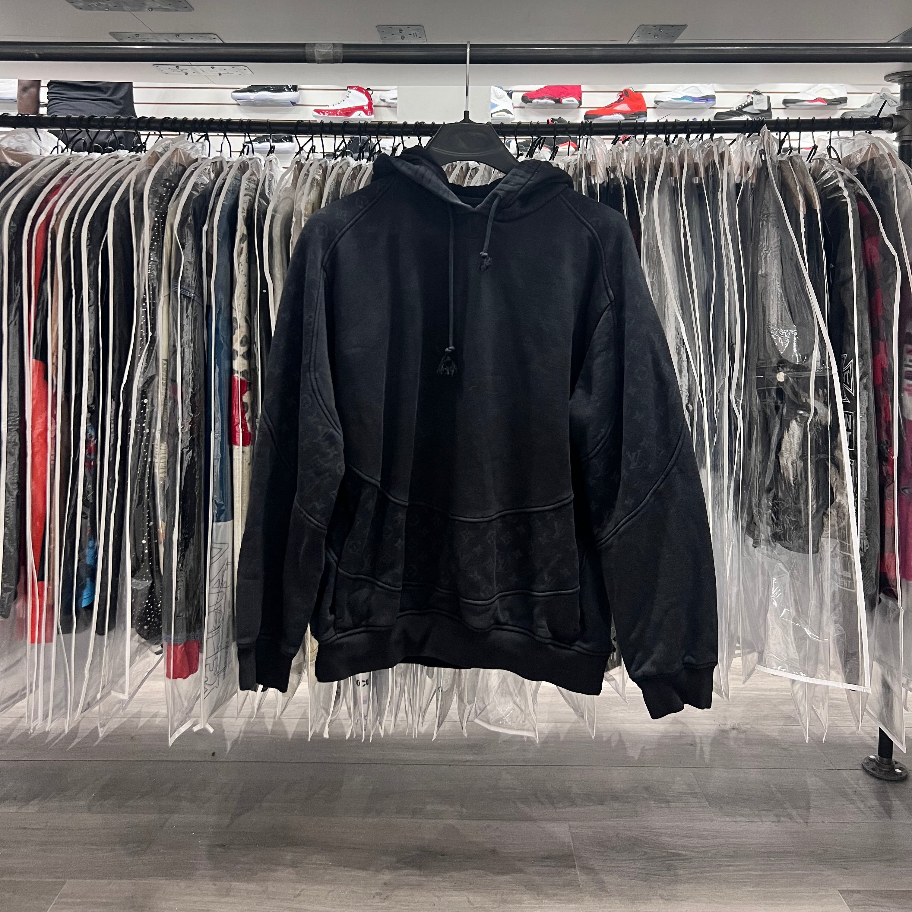 Louis Vuitton Virgil Abloh S/S 2021 Circle Cut Monogram Hoodie Black (Lighlty Worn)
