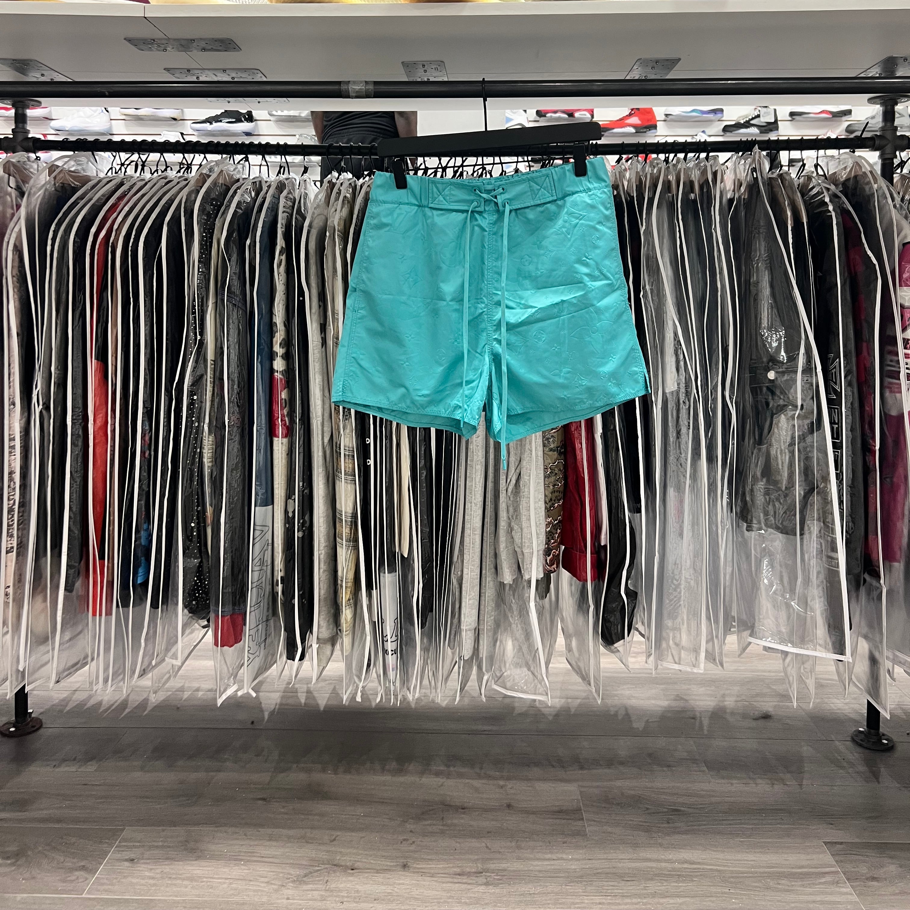 Louis Vuitton Turquoise Monogram Swim Shorts