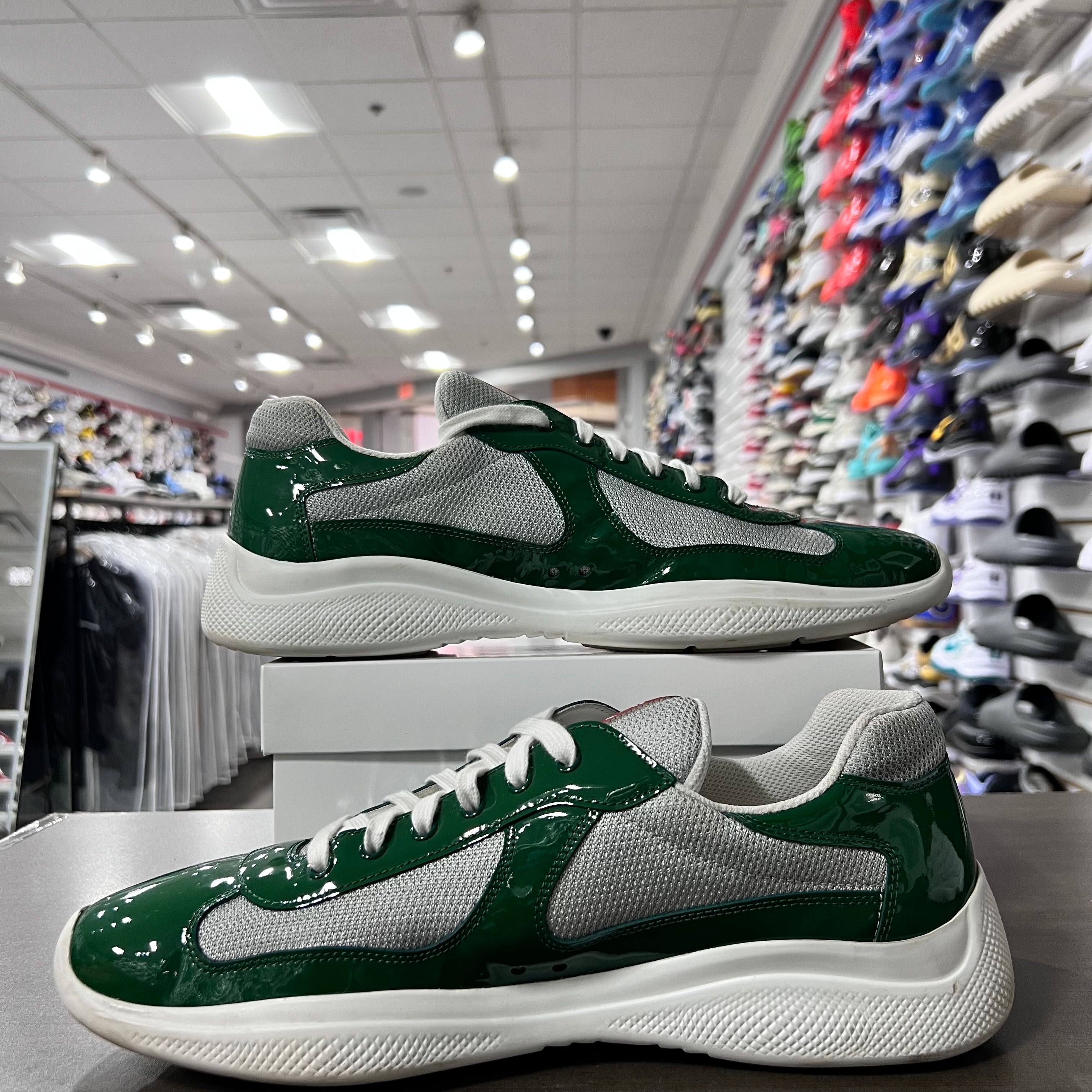 Prada Americas Cup Low Top Sneaker Green White (Lightly Worn+Replacement Box)