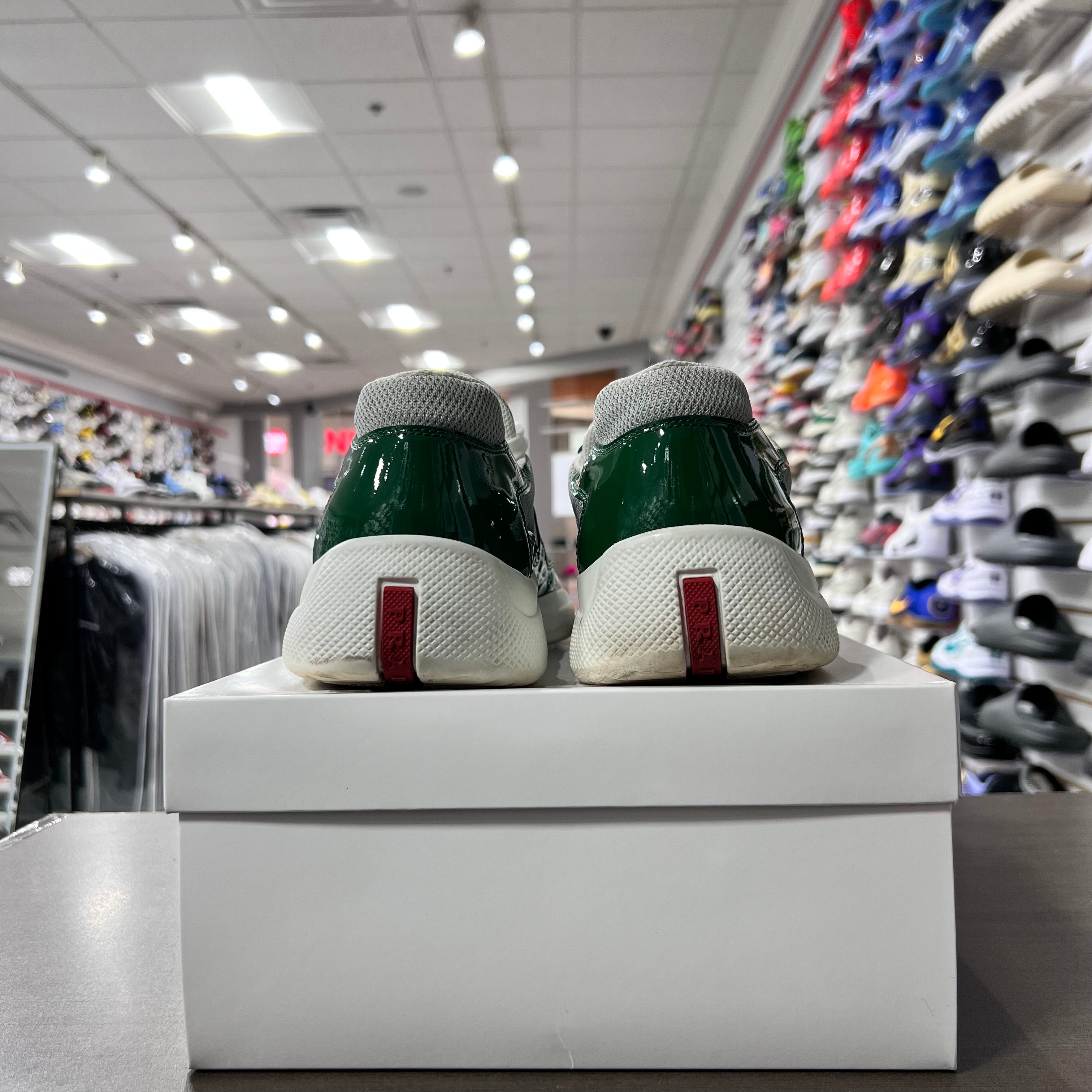 Prada Americas Cup Low Top Sneaker Green White (Lightly Worn+Replacement Box)