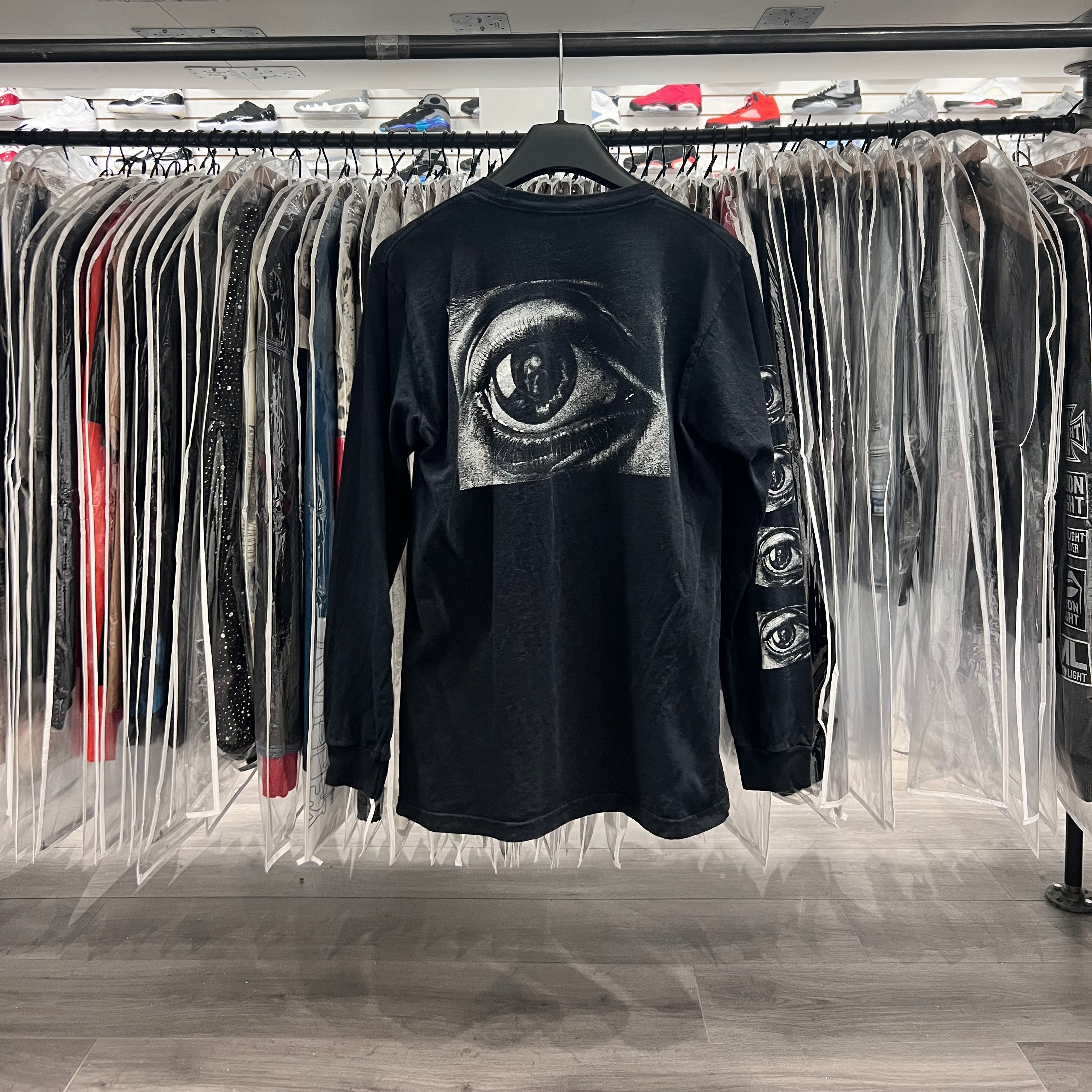 Supreme MC Esher Eye Long Sleeve Tee Black (Lightly Worn)
