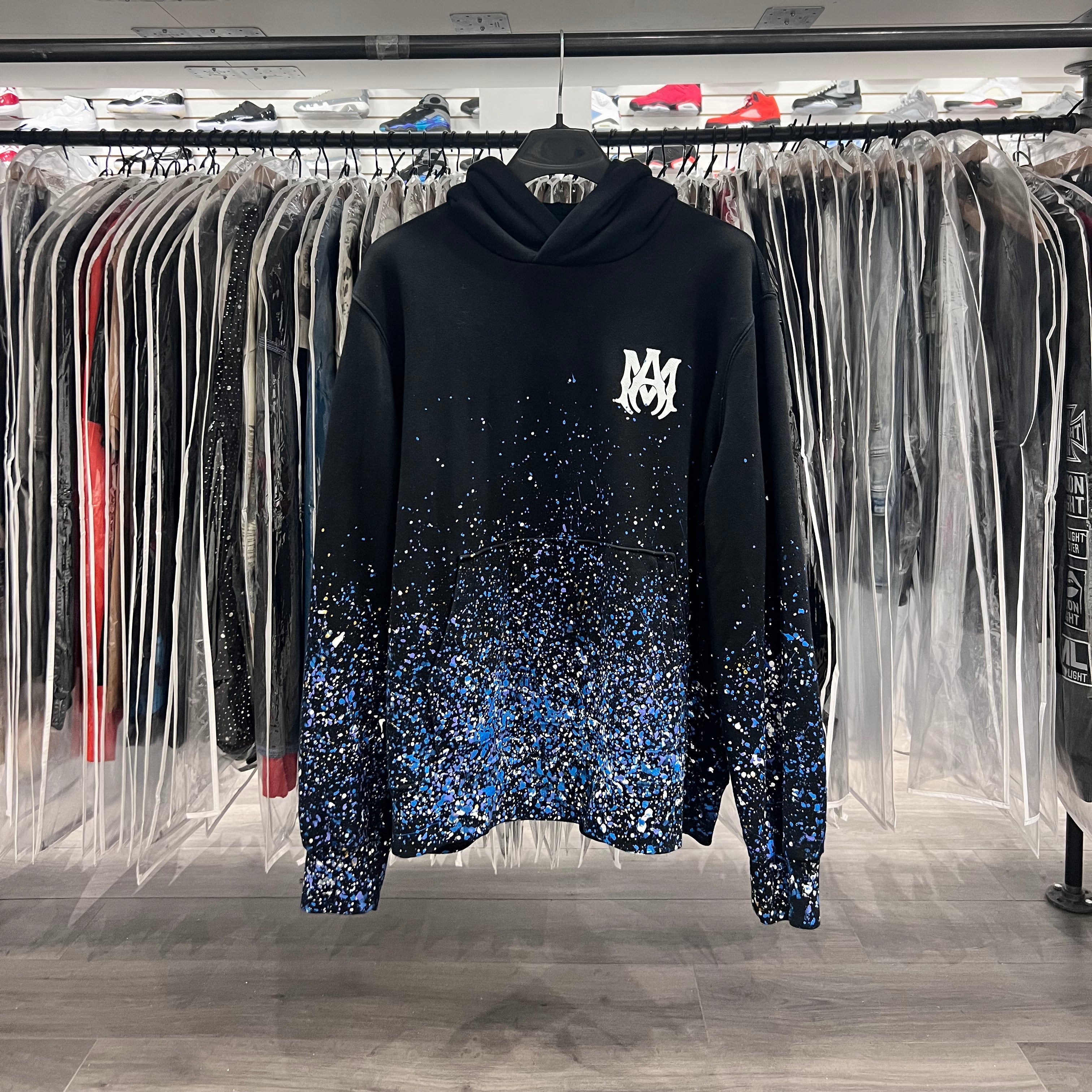 Amiri Crystal Paint Splatter Hoodie Black (Lightly Worn)