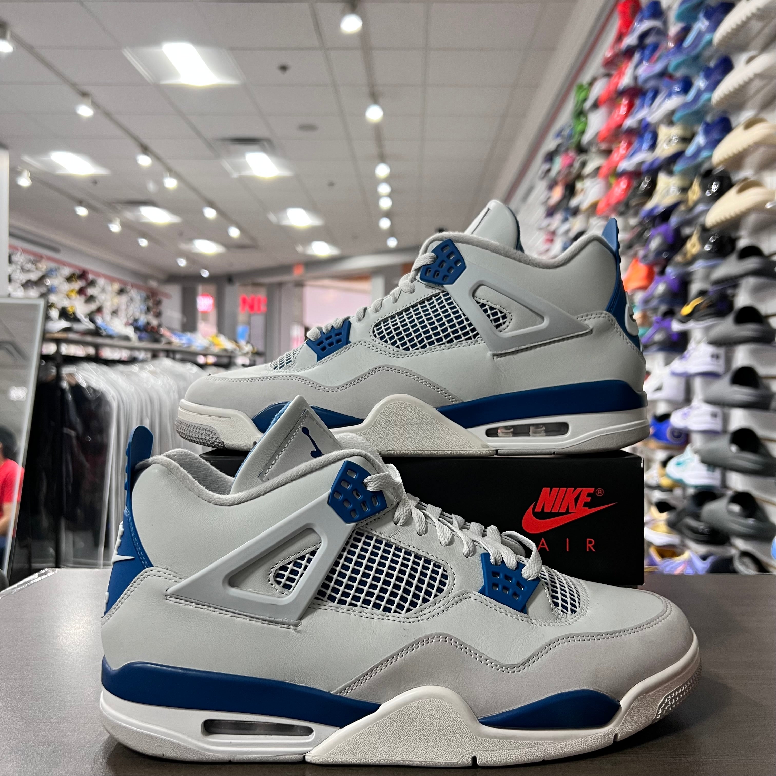Jordan Retro 4 Mens Military Blue (Lightly Worn)