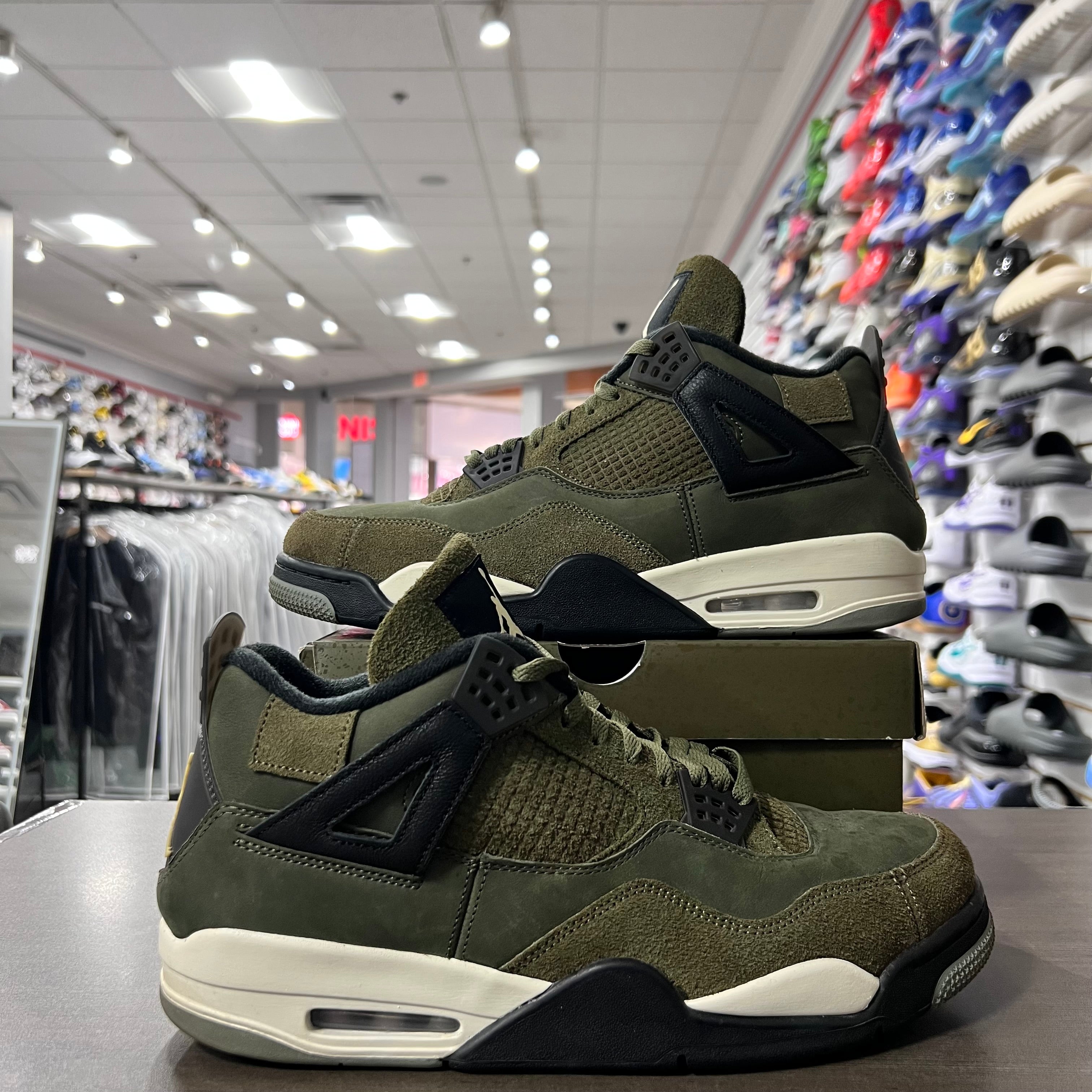 Jordan Retro 4 Mens Craft Olive (Lightly Worn)