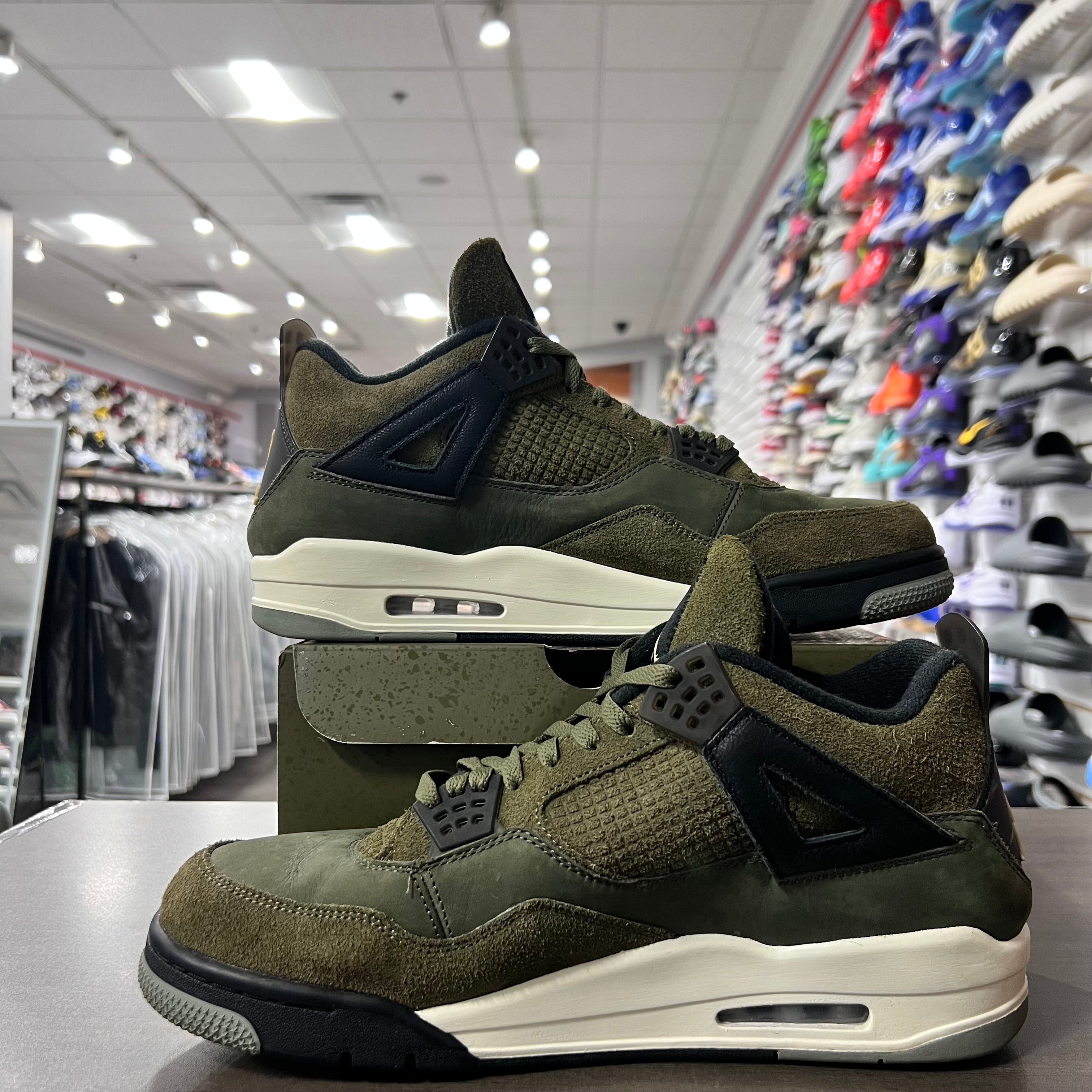Jordan Retro 4 Mens Craft Olive (Lightly Worn)