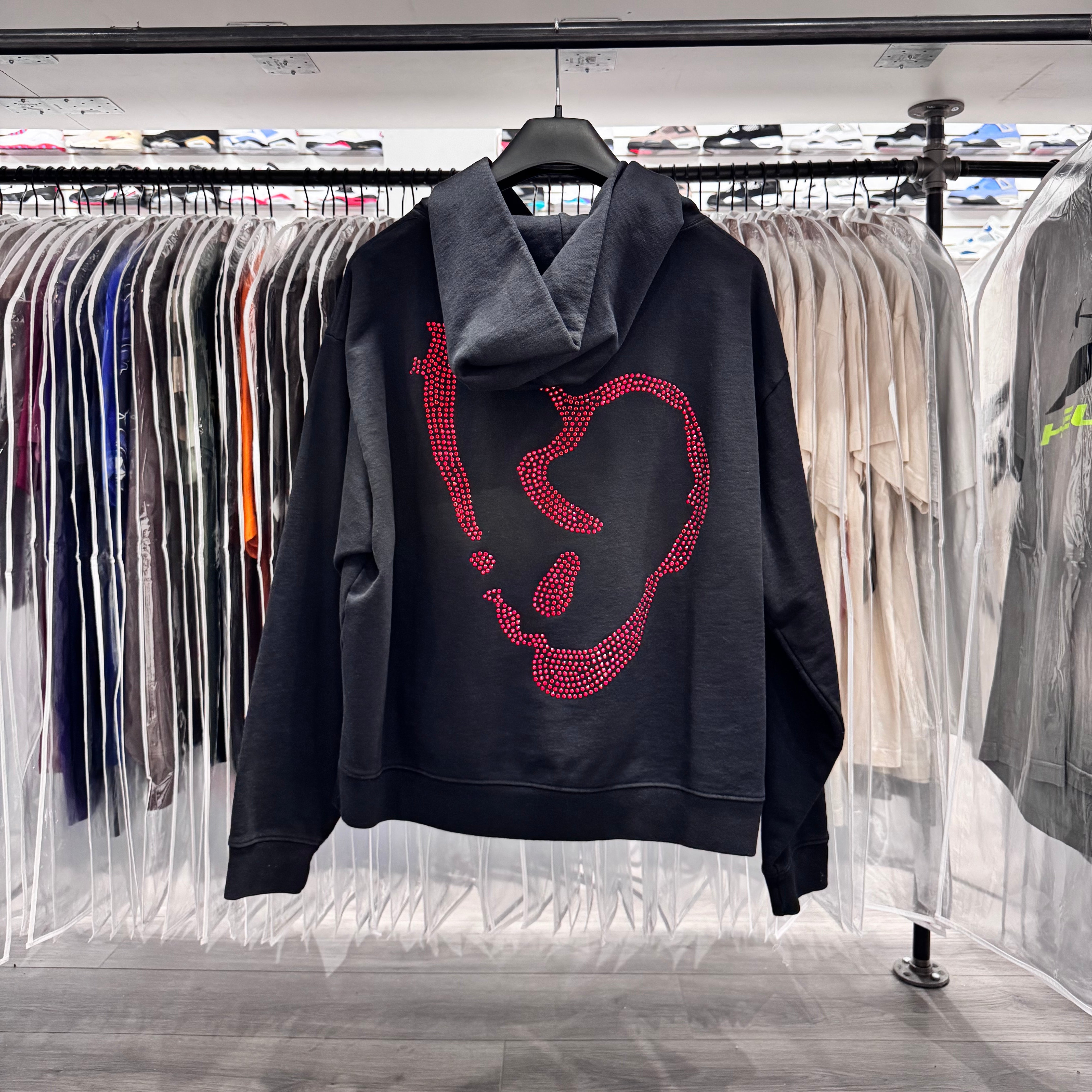 Revenge Hoodie Rhinestone Black/Red