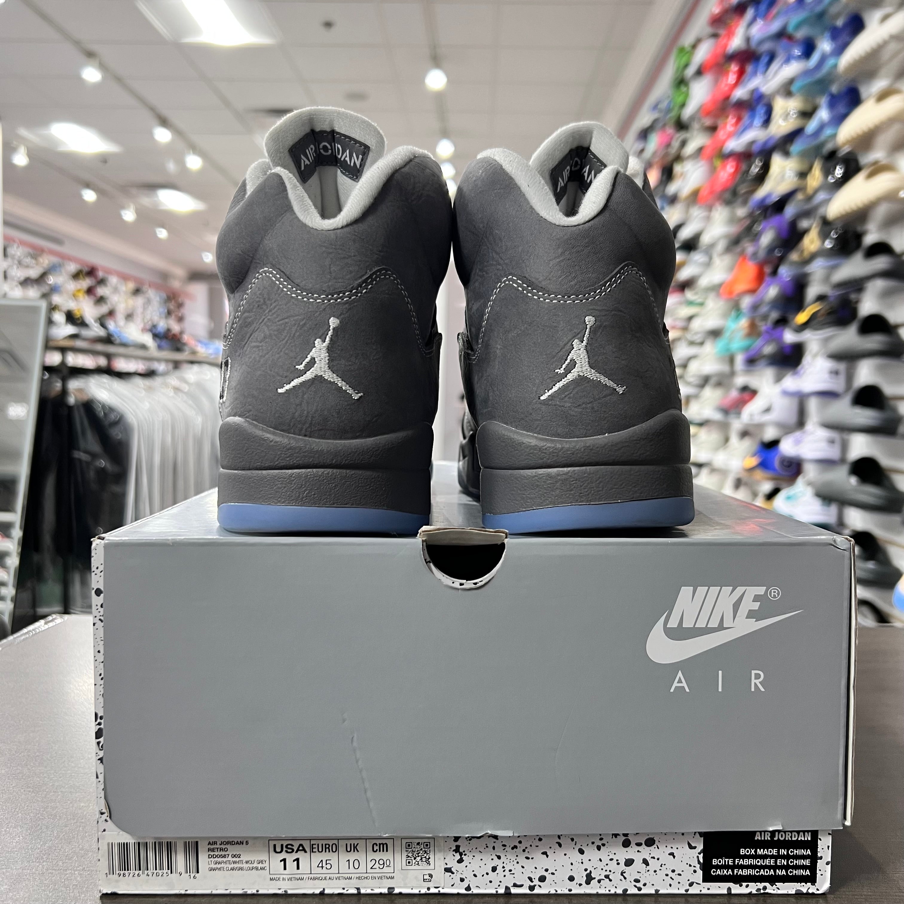 Jordan Retro 5 Mens Wolf Grey (Lightly Worn)