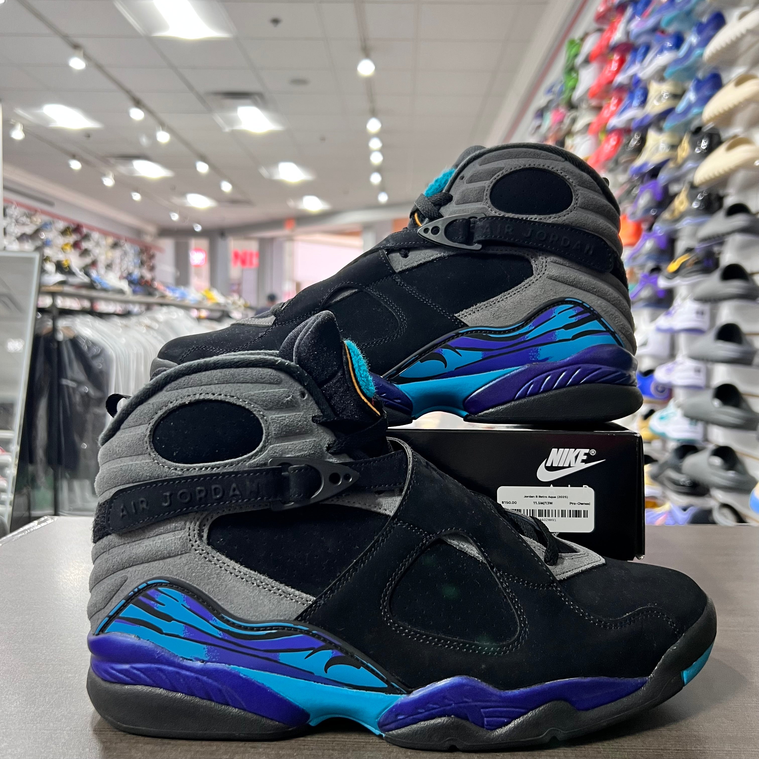 Jordan Retro 8 Mens Aqua (2025)(Lightly Worn)