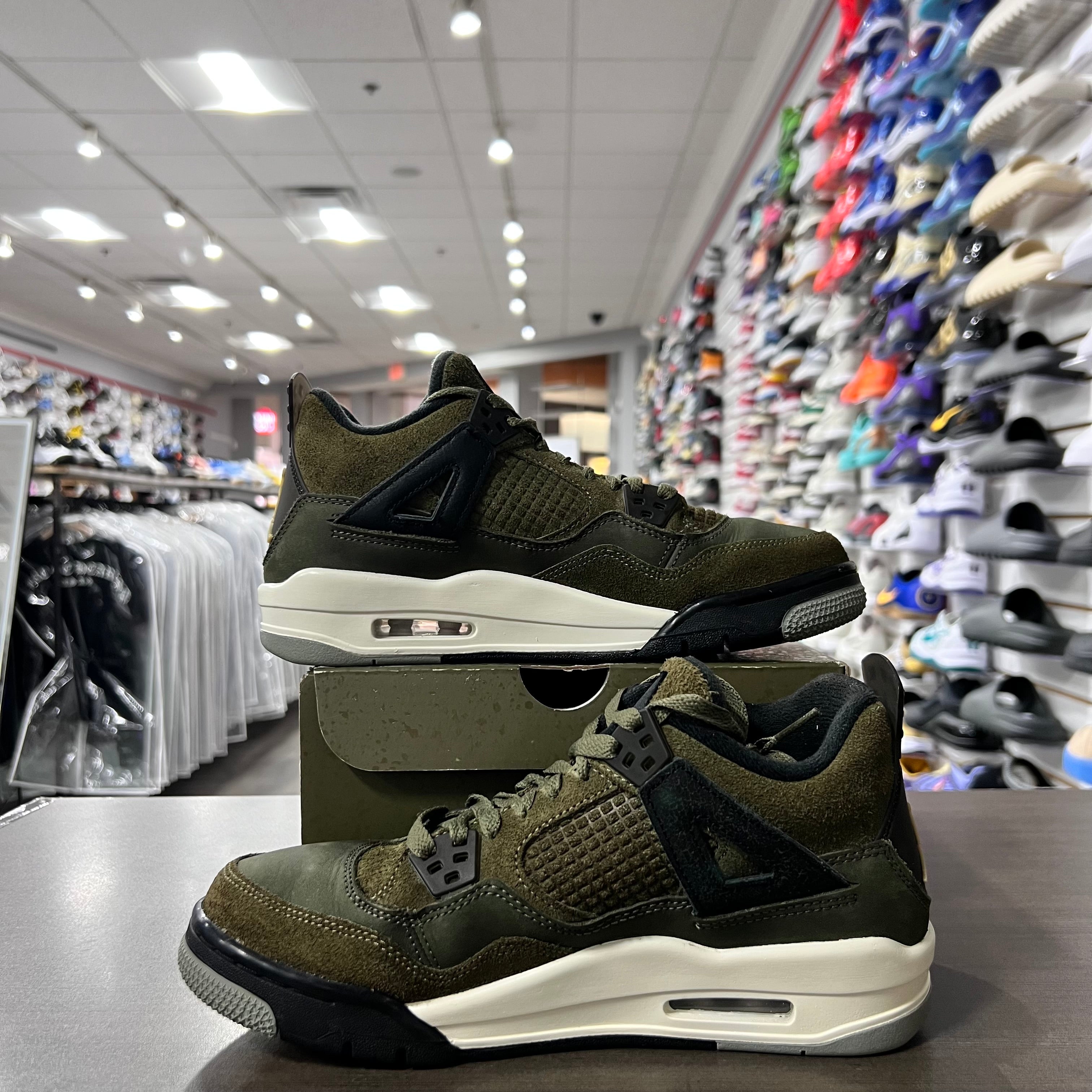 Jordan Retro 4 Gs Craft Medium Olive (Lightly Worn)