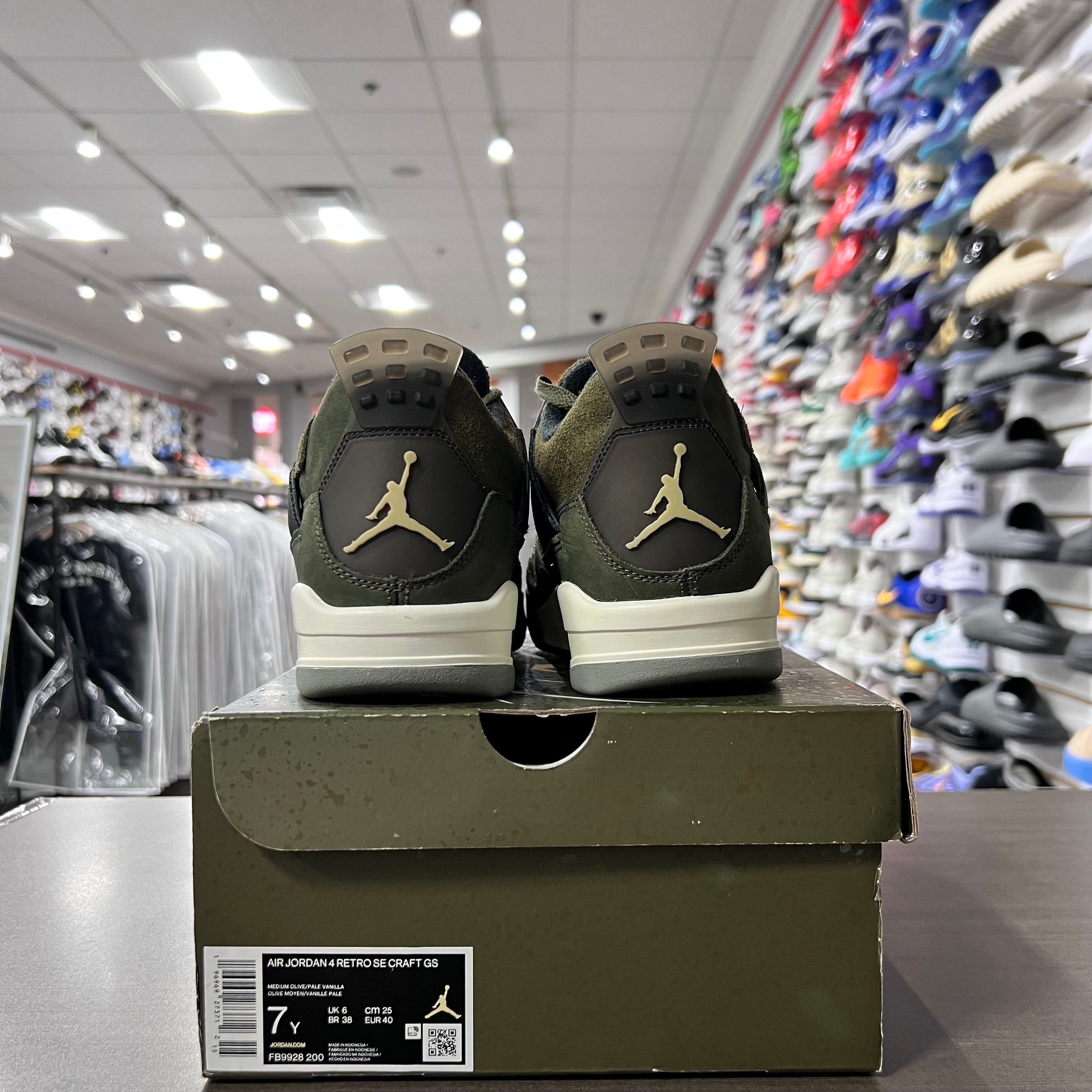 Jordan Retro 4 Gs Craft Medium Olive (Lightly Worn)
