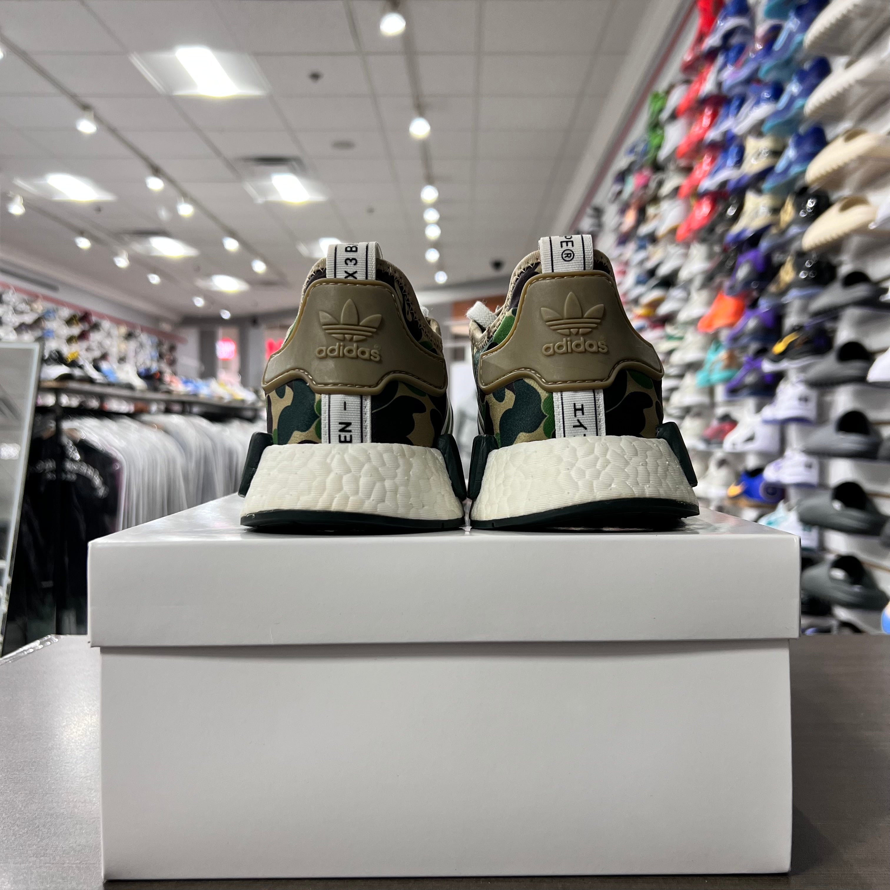 Adidas NMD R1 Bape Olive Camo (Lightly Worn+Replacement Box)