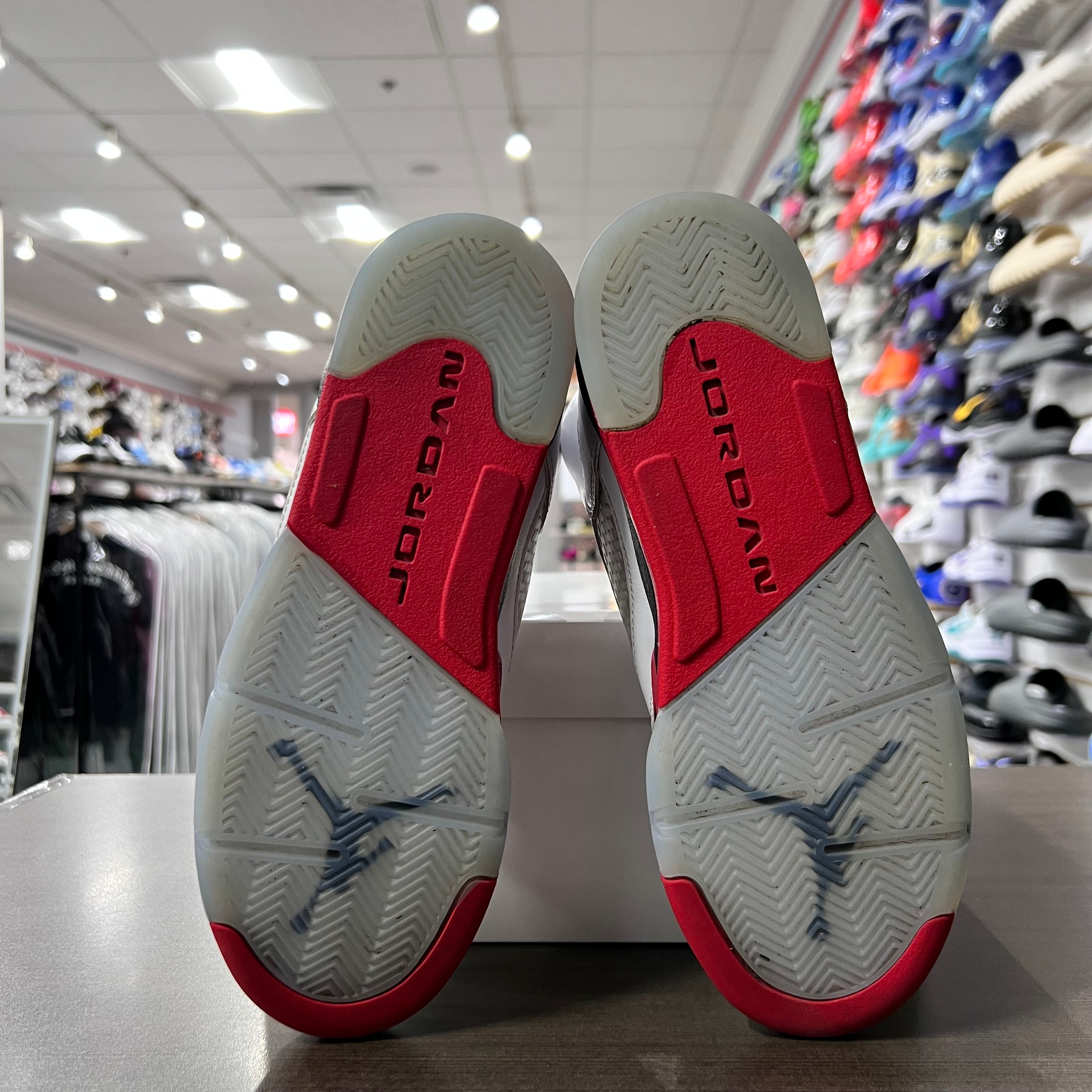 Jordan Retro 5 Gs Fire Red Black Tongue (2025)(Lightly Worn+Replacement Box)