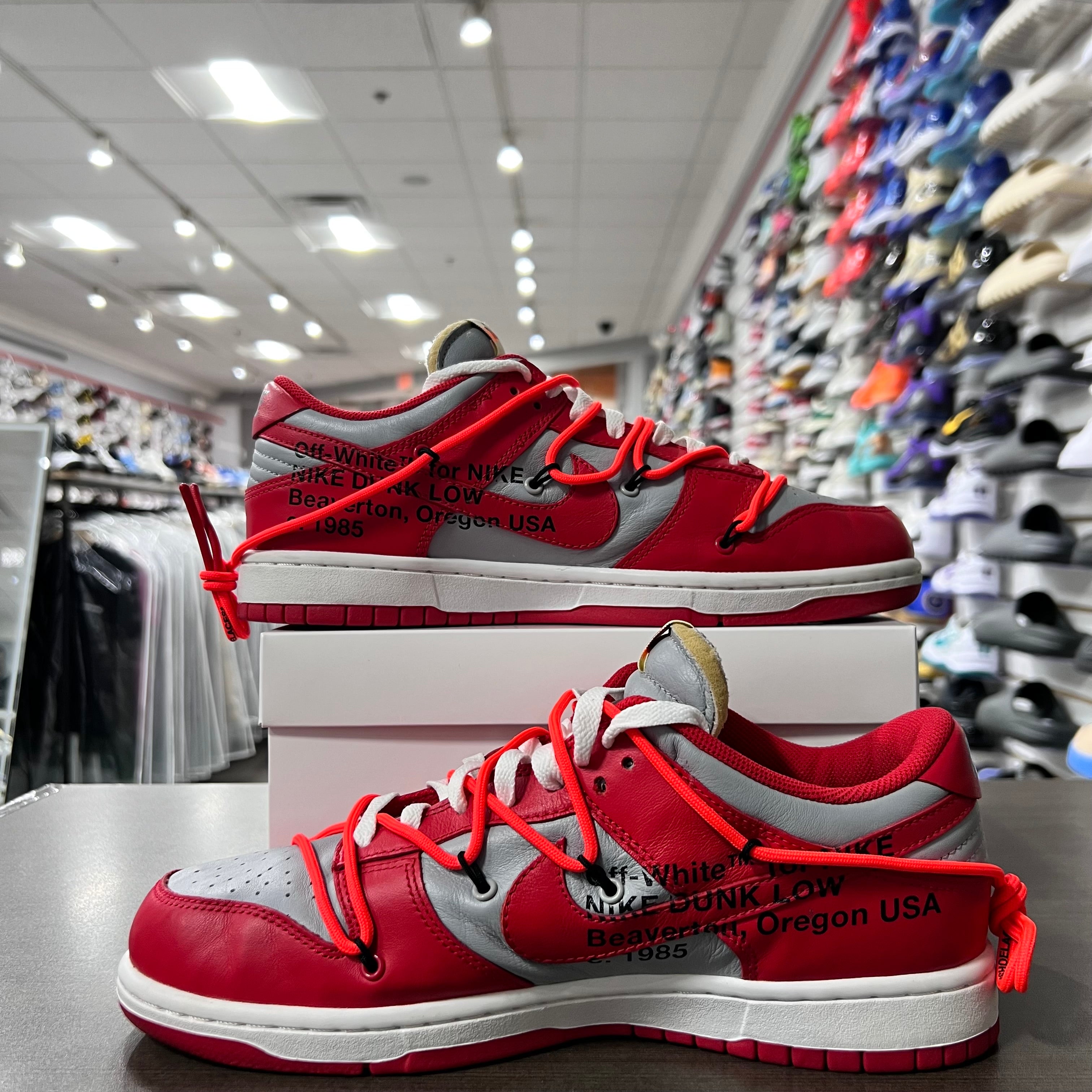 Nike X Off White Dunk Low University Red (Lightly Worn+Replacement Box)