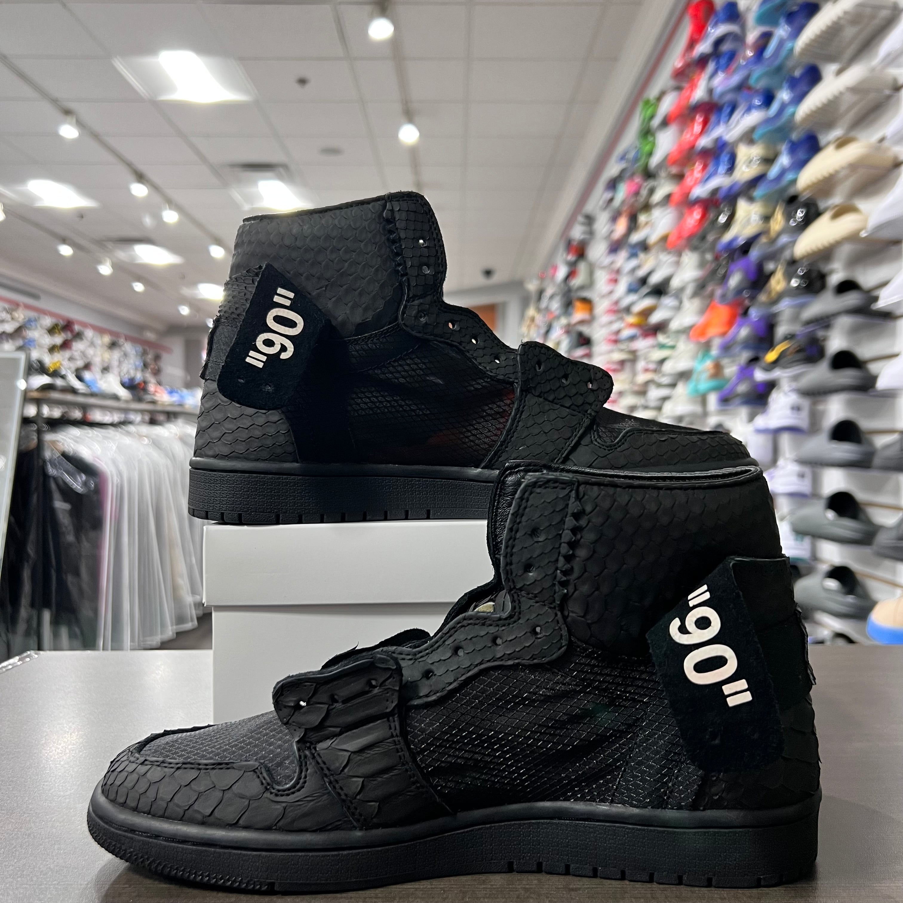 The Shoe Surgeon Off White Jordan 1 Lux Rubberized Python Custom (Lightly Worn+Replacement Box)