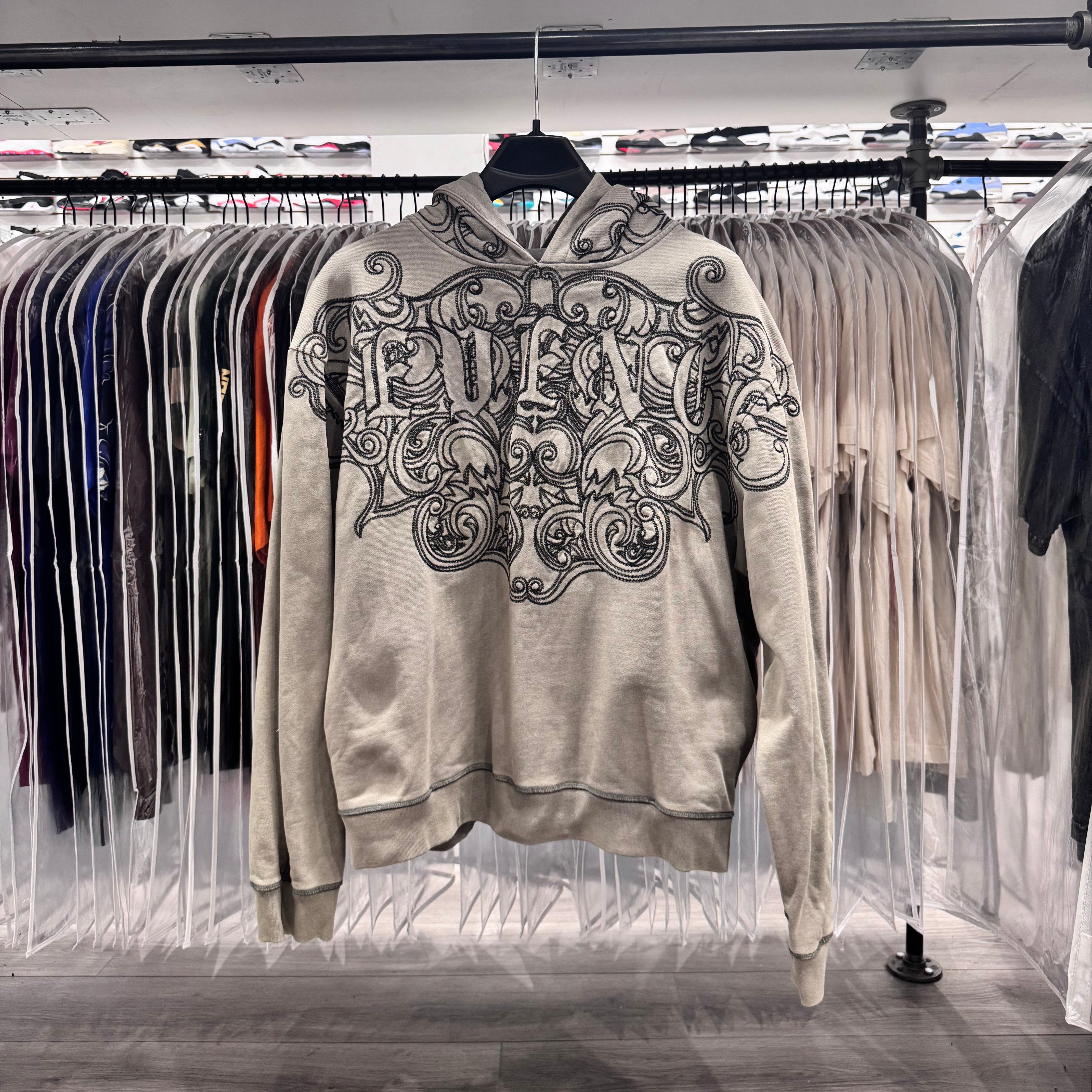 Revenge Hoodie Grey Embroidered Cross (Lightly Worn)