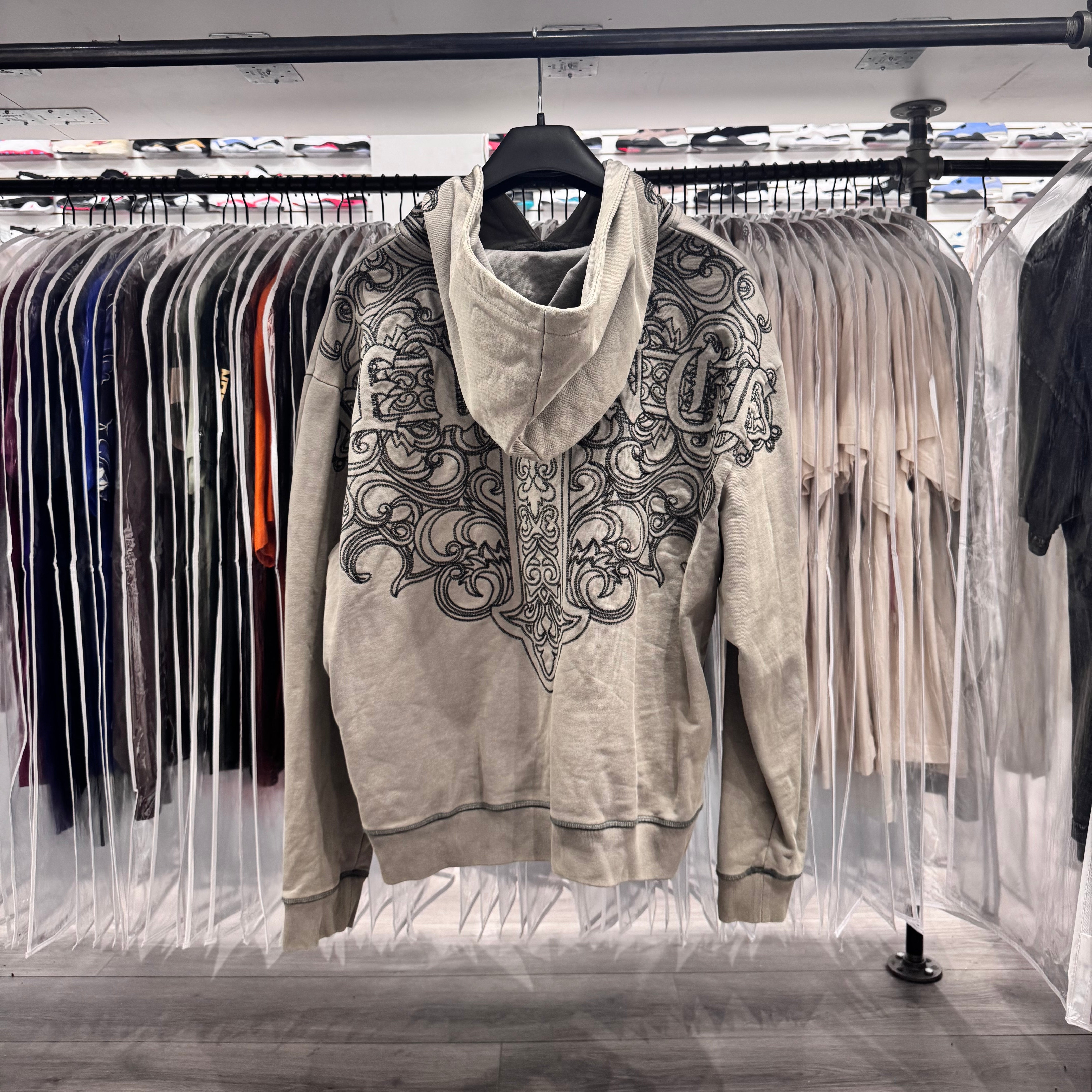 Revenge Hoodie Grey Embroidered Cross (Lightly Worn)