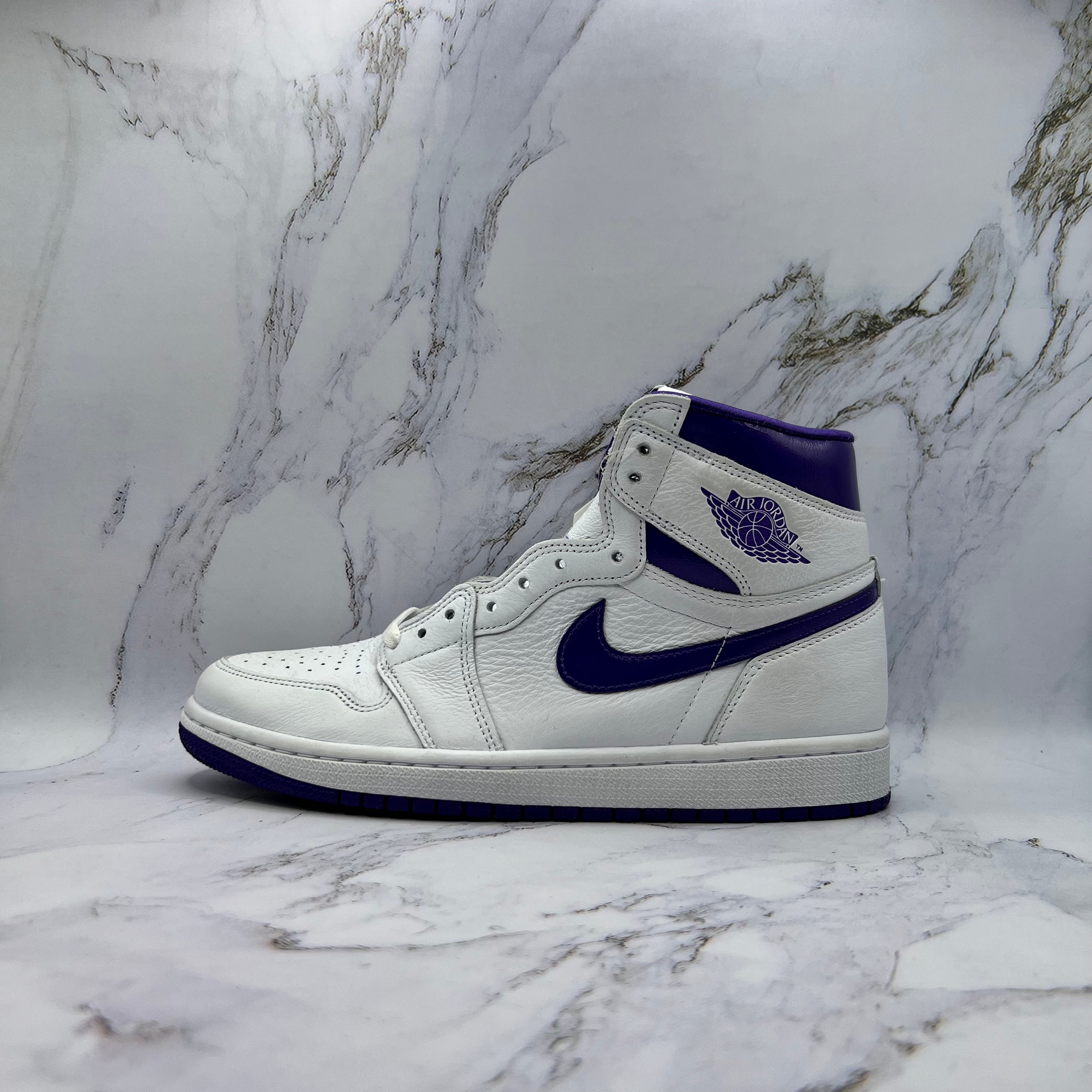 Jordan Retro 1 High Og Womens Mettalic Court Purple
