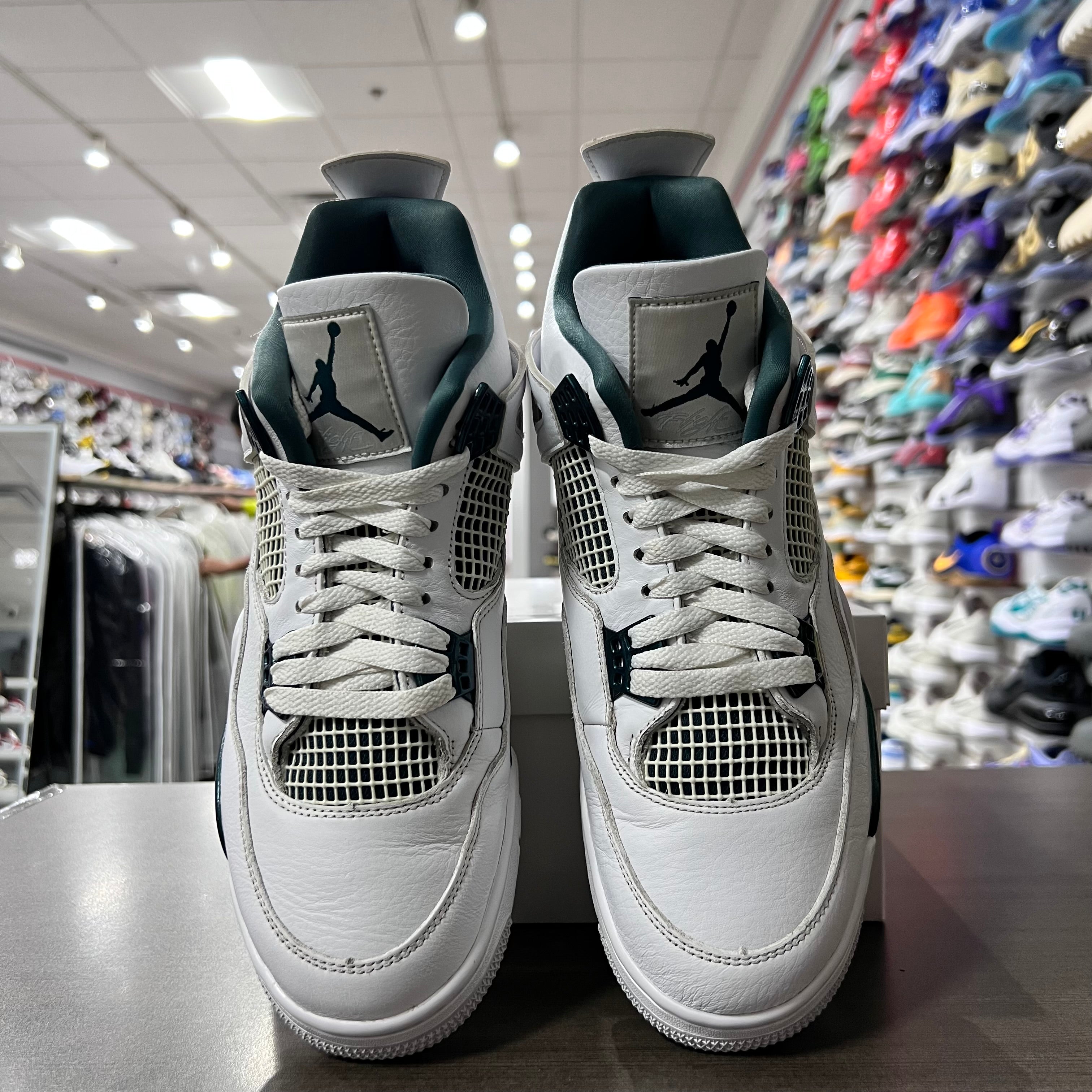 Jordan Retro 4 Mens Oxidized Green (Lightly Worn+Replacement Box)