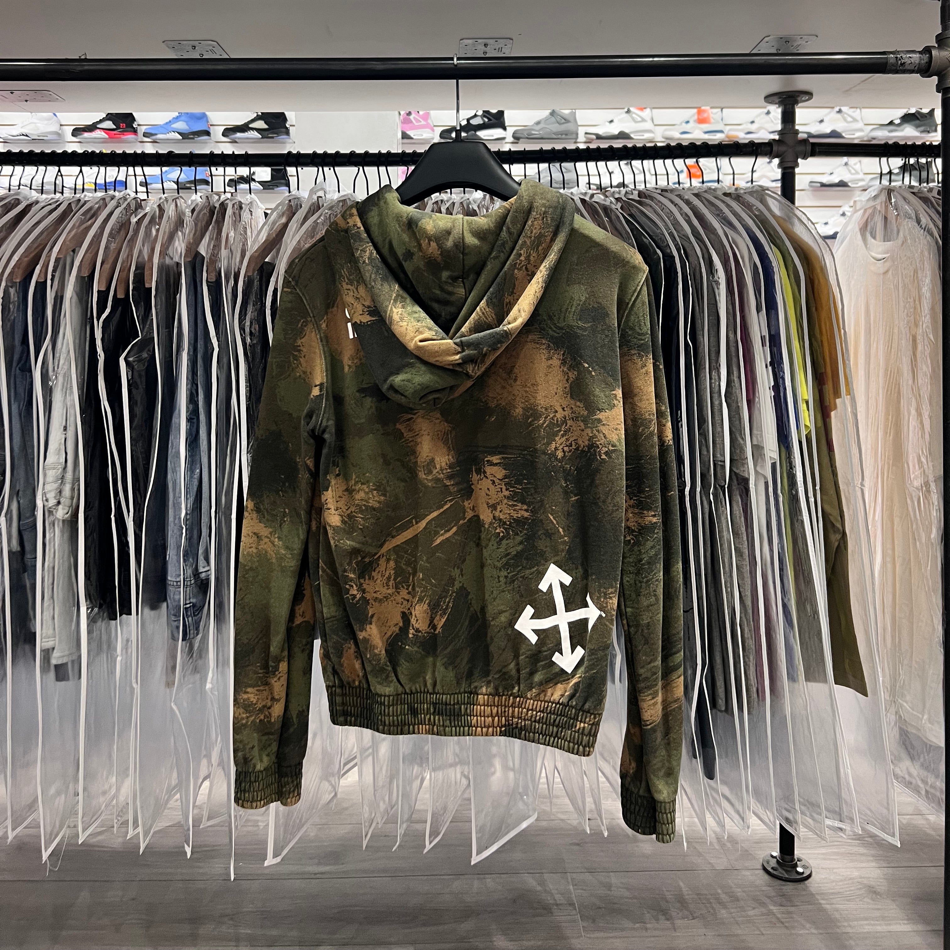 Off White Zip Up Hoodie Camo (Lightly Worn)
