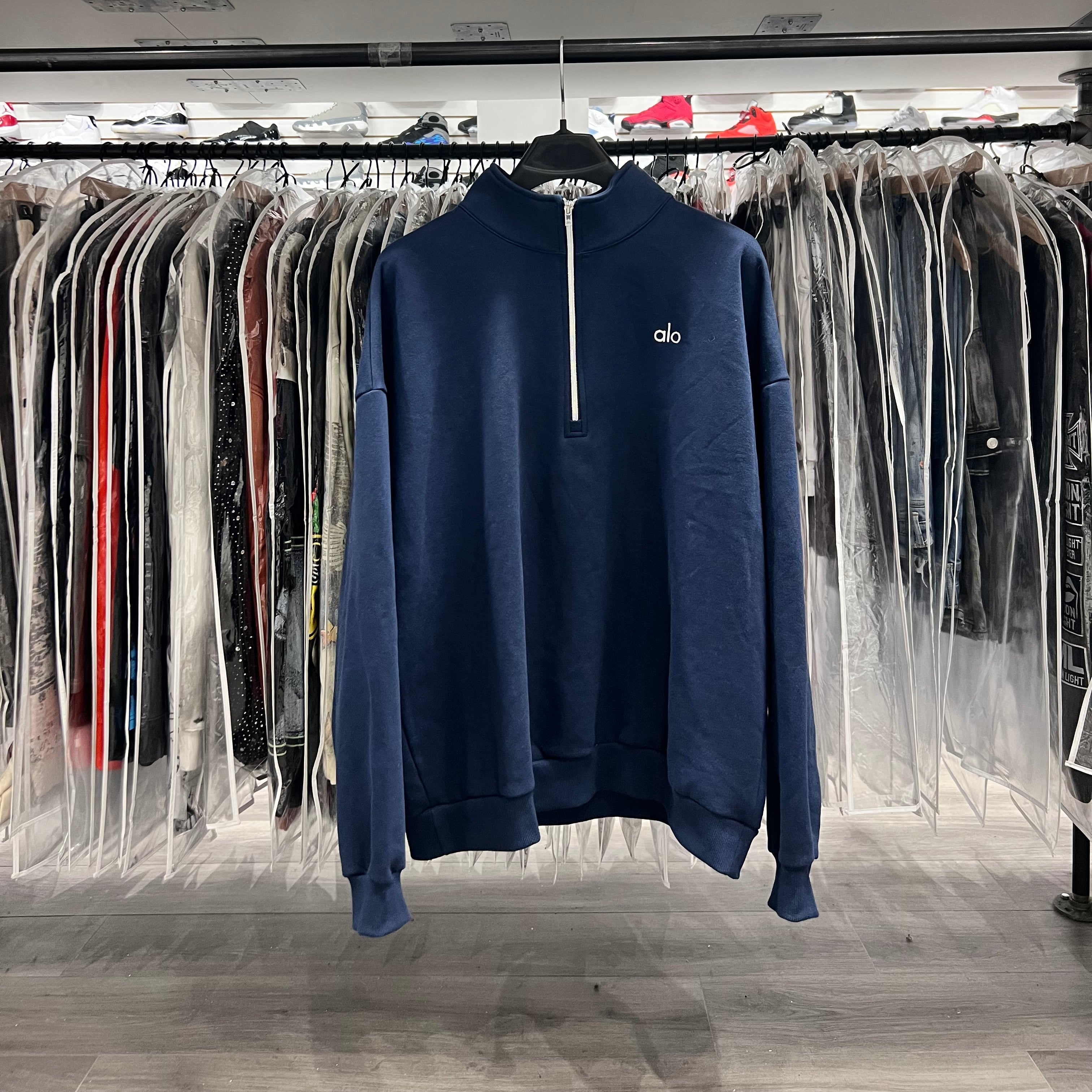 Alo Half Zip Pull Over Sweater Navy (Lightly Worn)