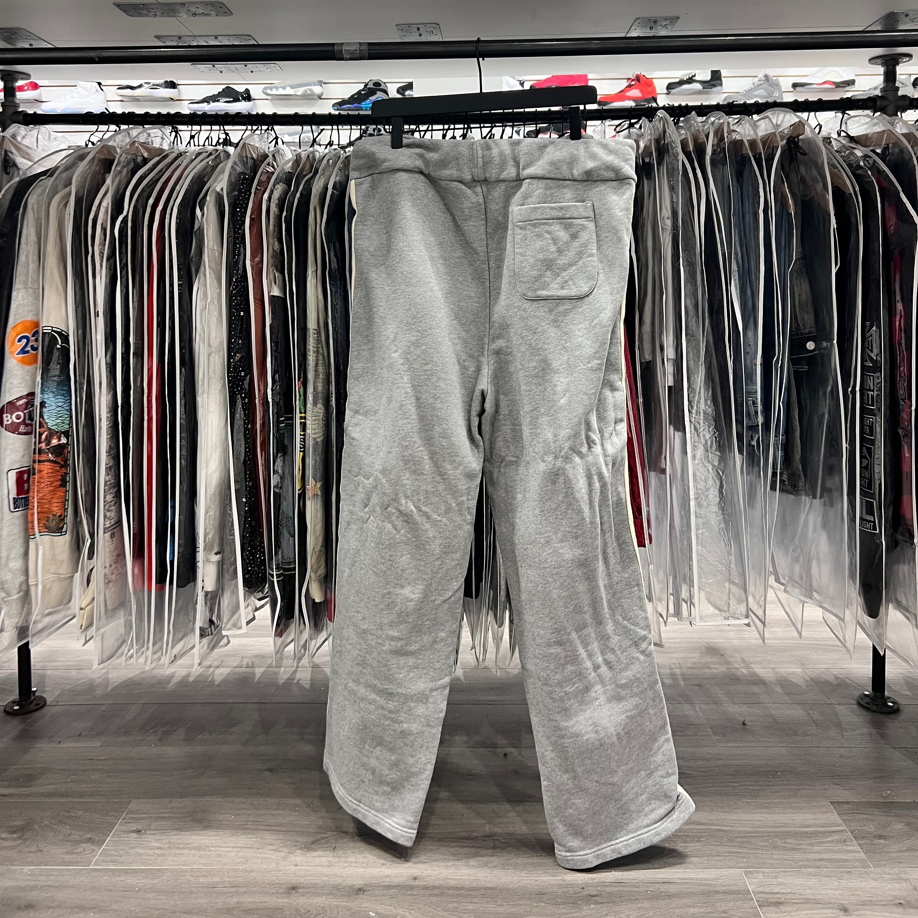 Palm Angels Curved Logo Sweatpants Grey (Lightly Worn)