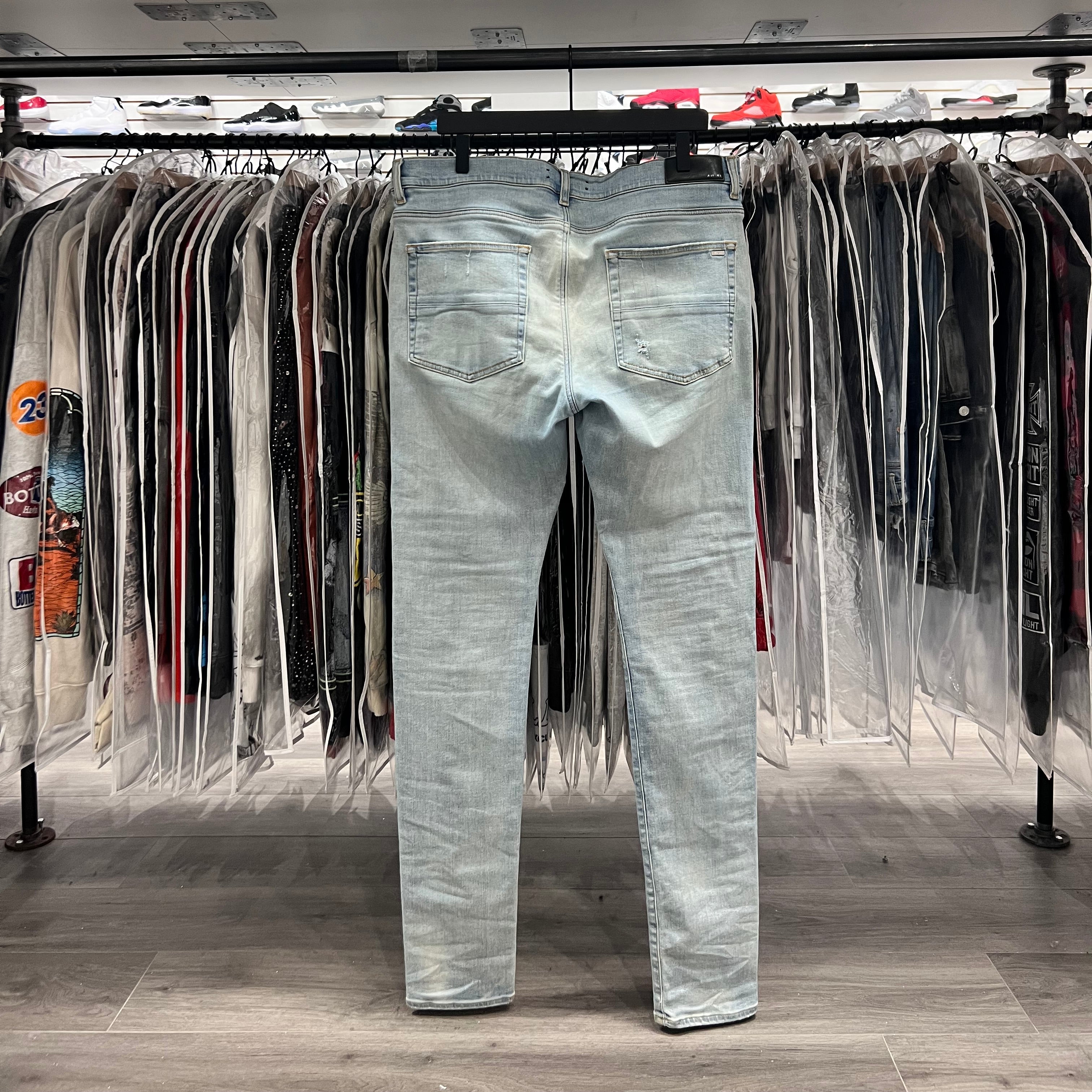 Amiri Varsity Patch 22 Jeans Blue Wash (Lightly Worn)