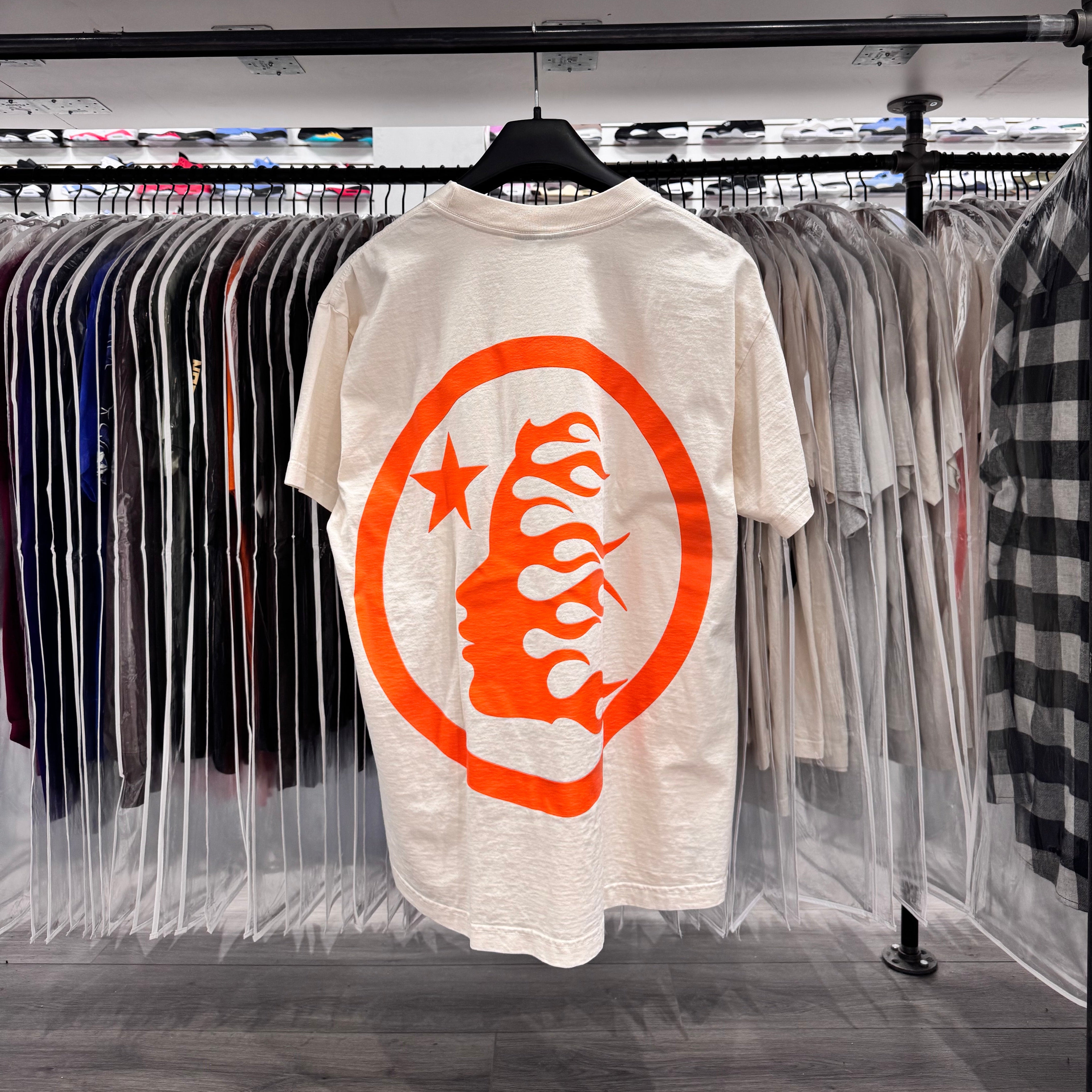 Hell Star Gel Logo Tee White Orange