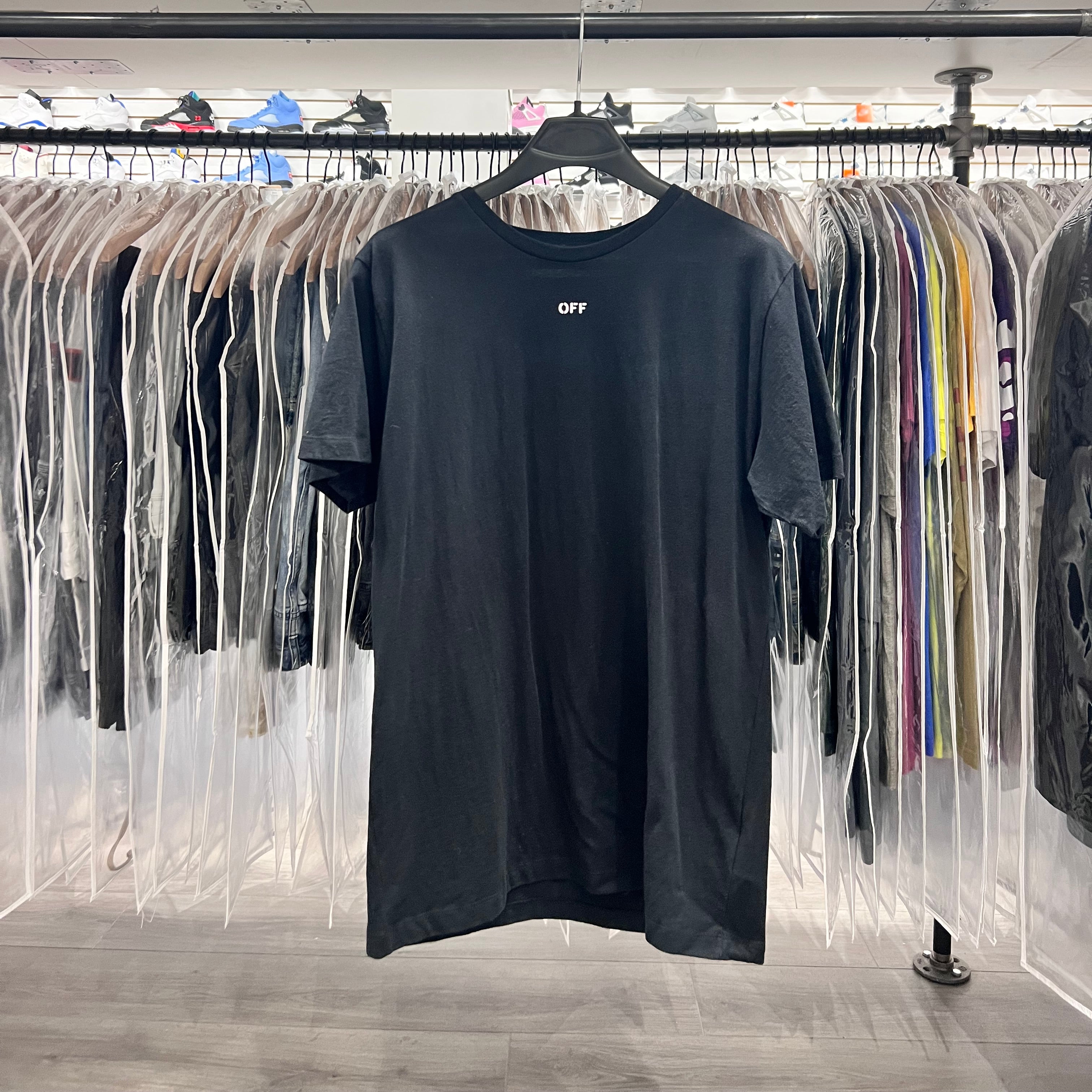 Off White Tee Black Blue Skulls (Lightly Worn)