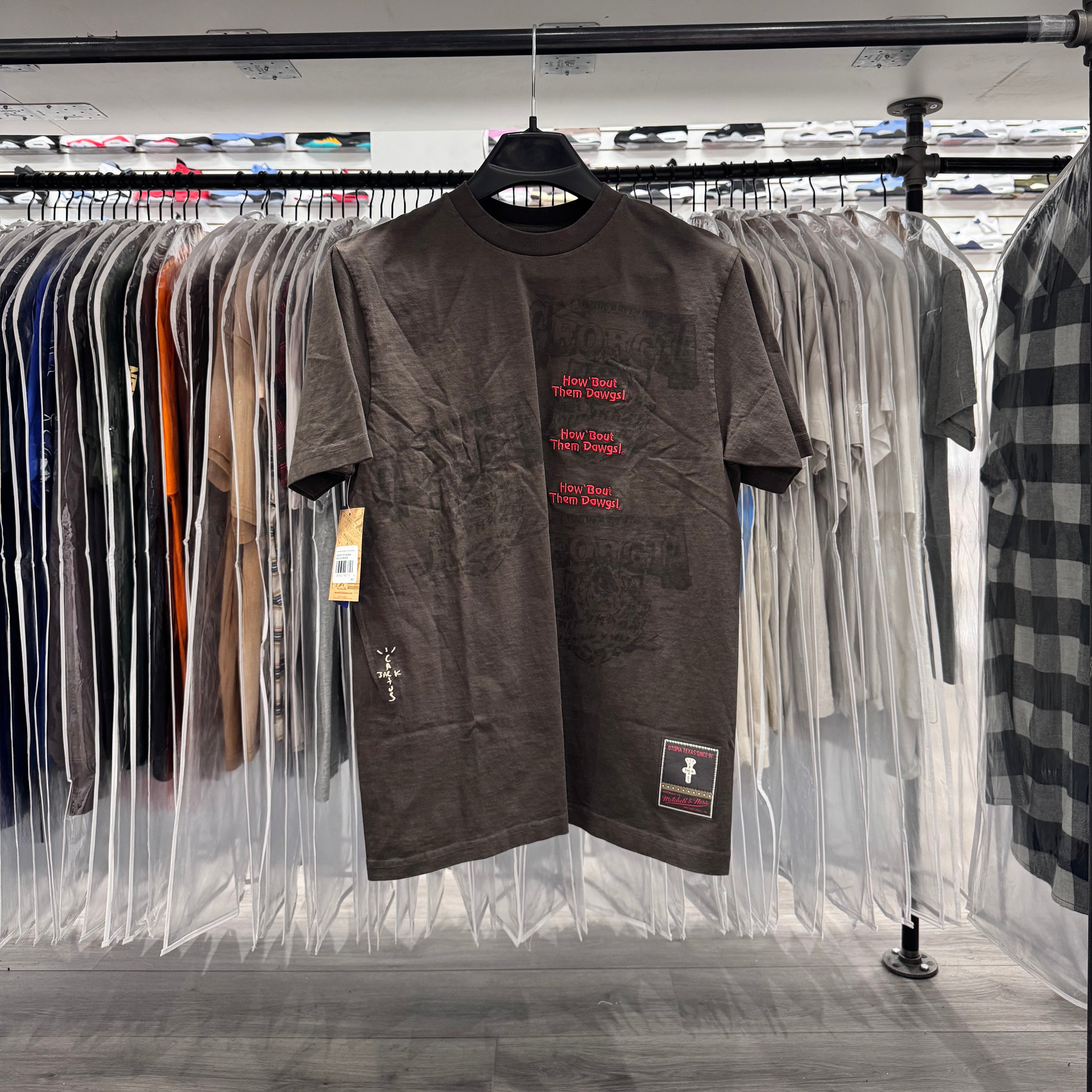 Travis Scott X Mitchell Ness Tee Brown Georgia