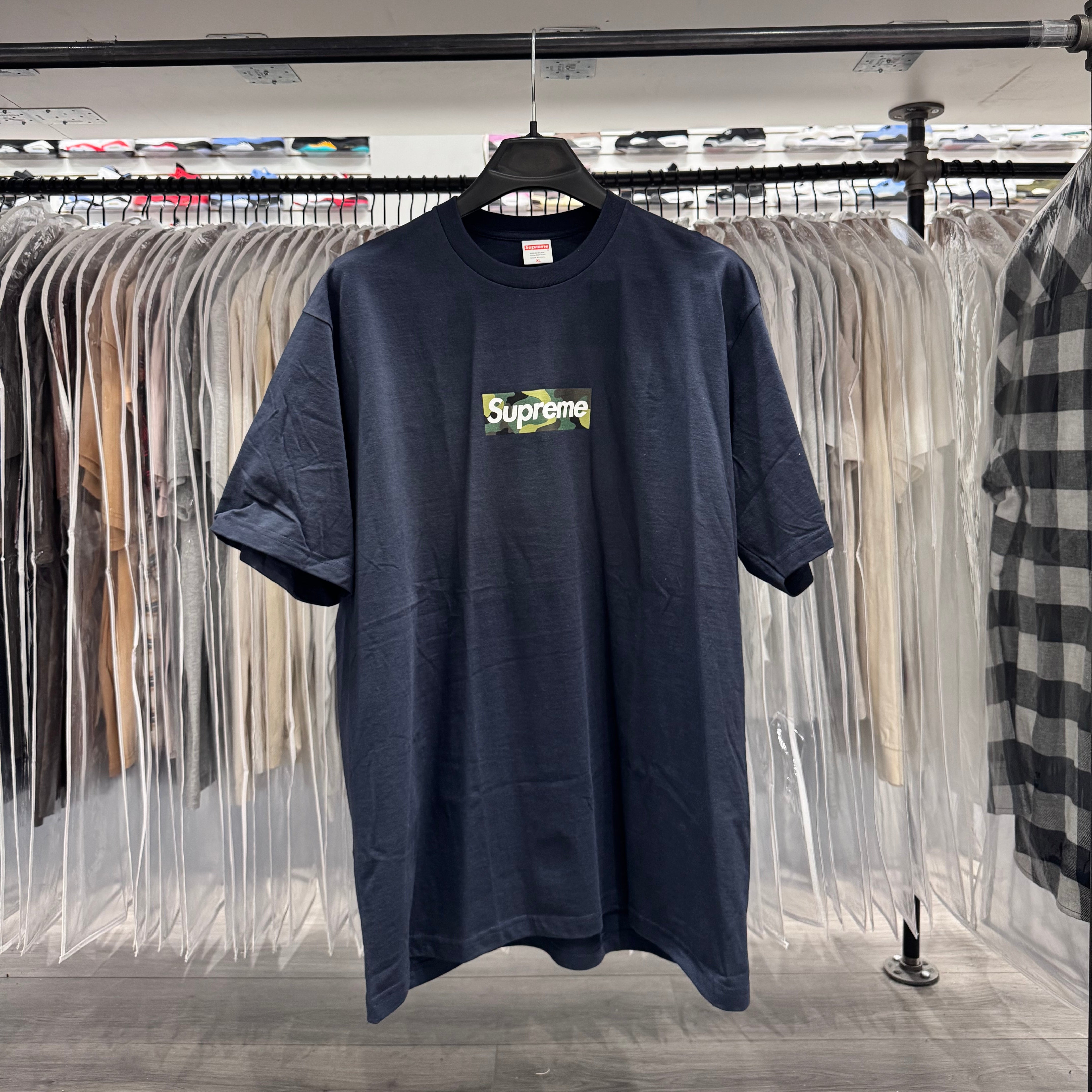 Supreme Box Logo Tee Camo Navy