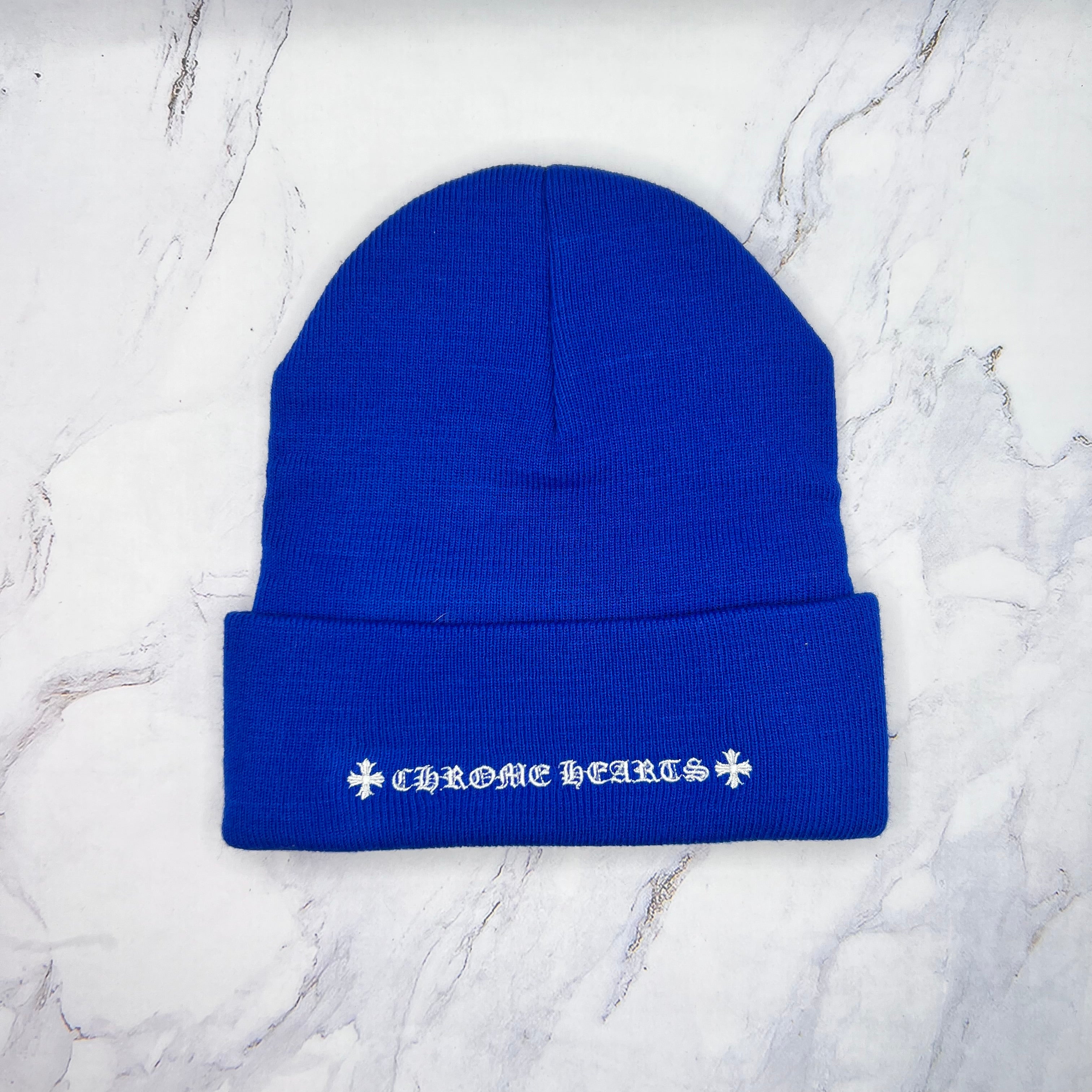 Chrome Hearts CH Embroidered Logo Beanie Blue