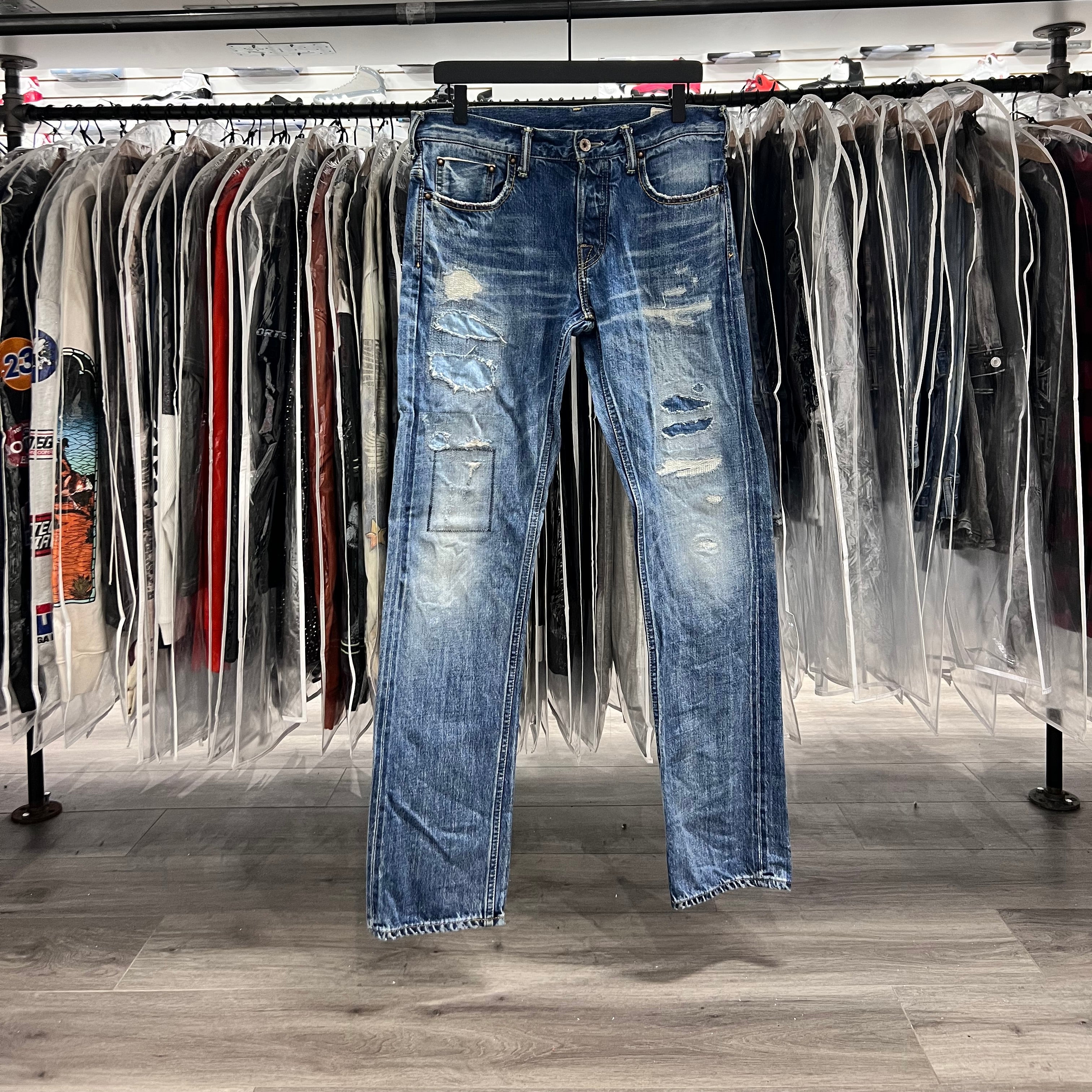 Evisu Jeans No.1 Special Lot 2008 Light Blue Ripped (Lightly Worn)