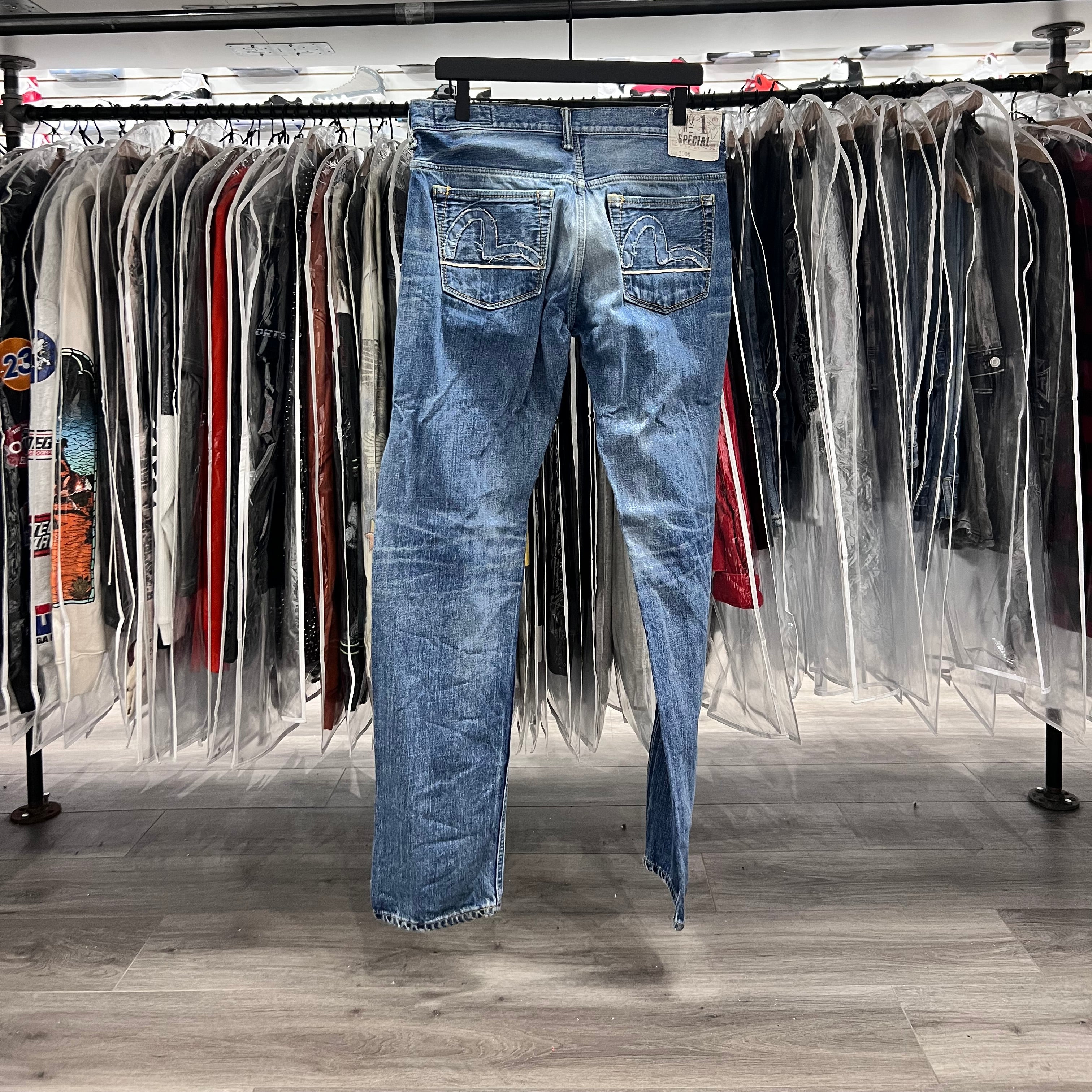 Evisu Jeans No.1 Special Lot 2008 Light Blue Ripped (Lightly Worn)