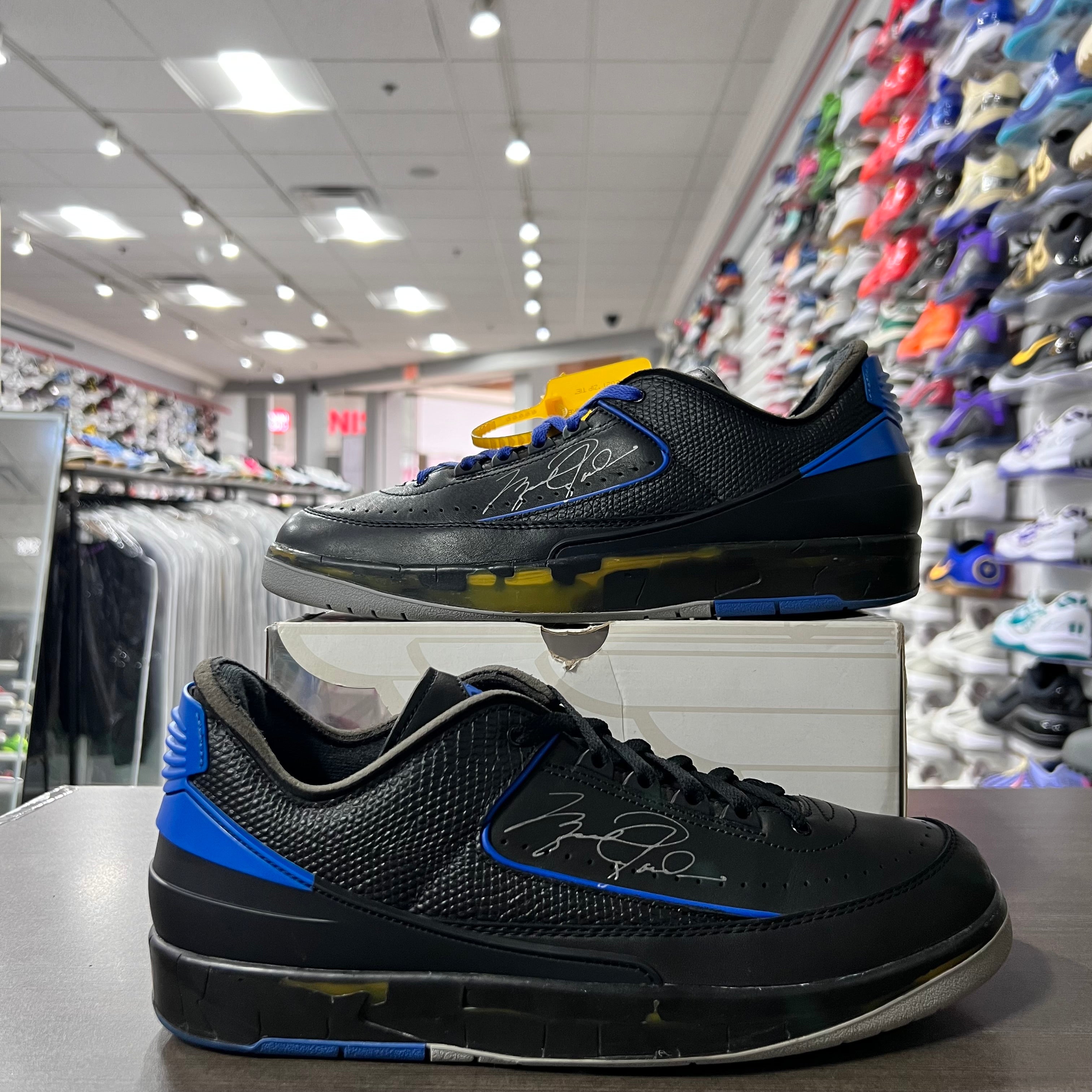 Jordan Retro 2 Low Off-White Black Blue (Lightly Worn)