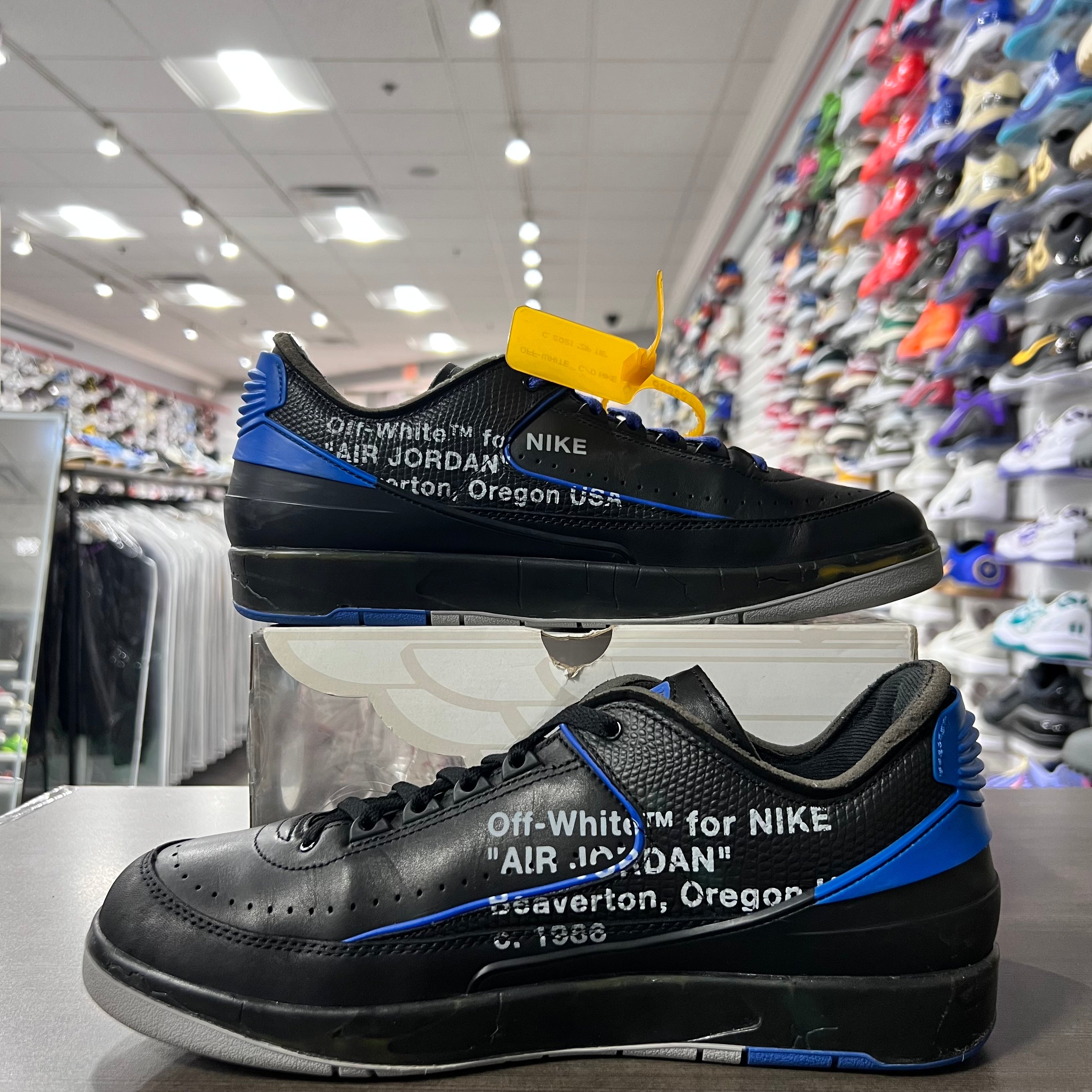 Jordan Retro 2 Low Off-White Black Blue (Lightly Worn)