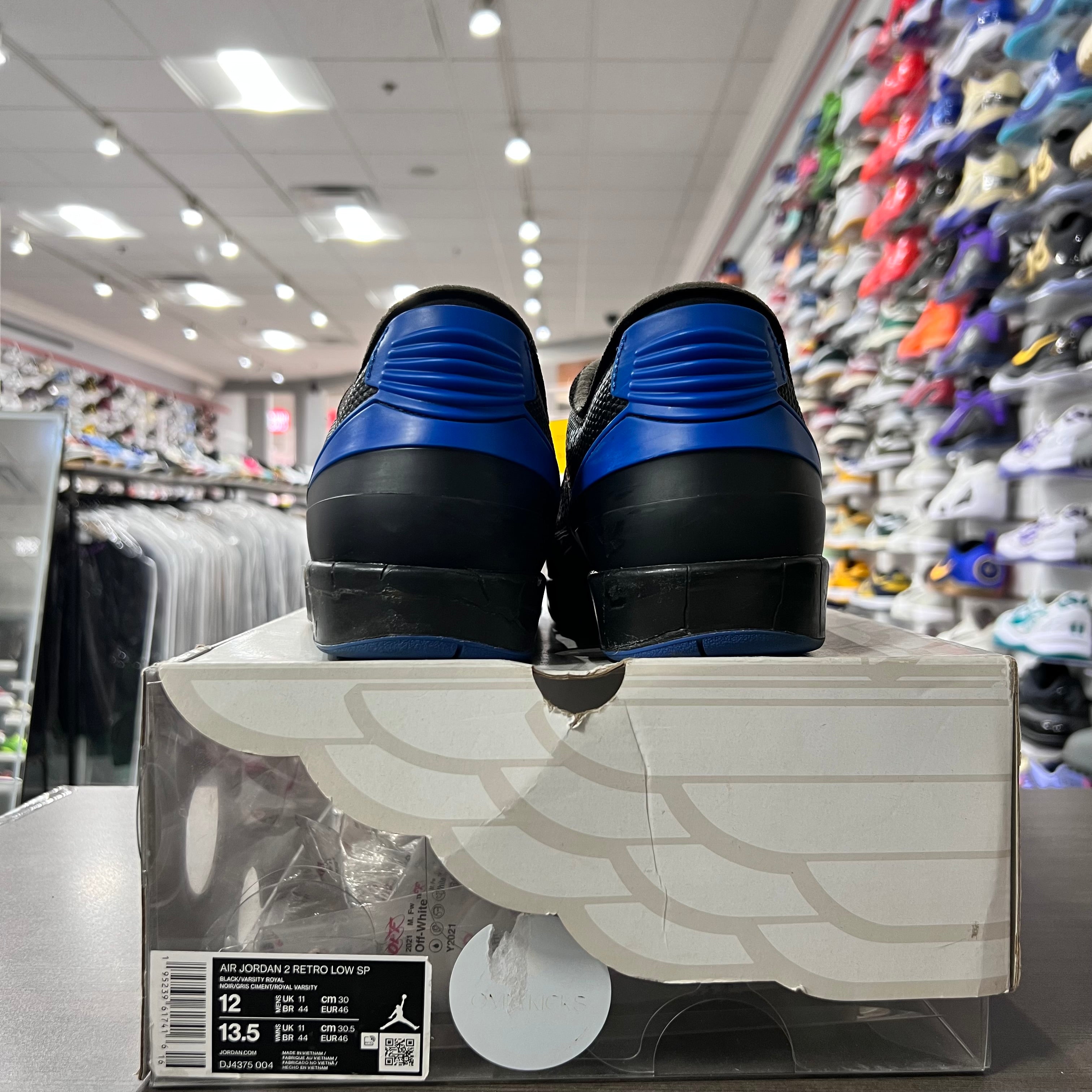 Jordan Retro 2 Low Off-White Black Blue (Lightly Worn)