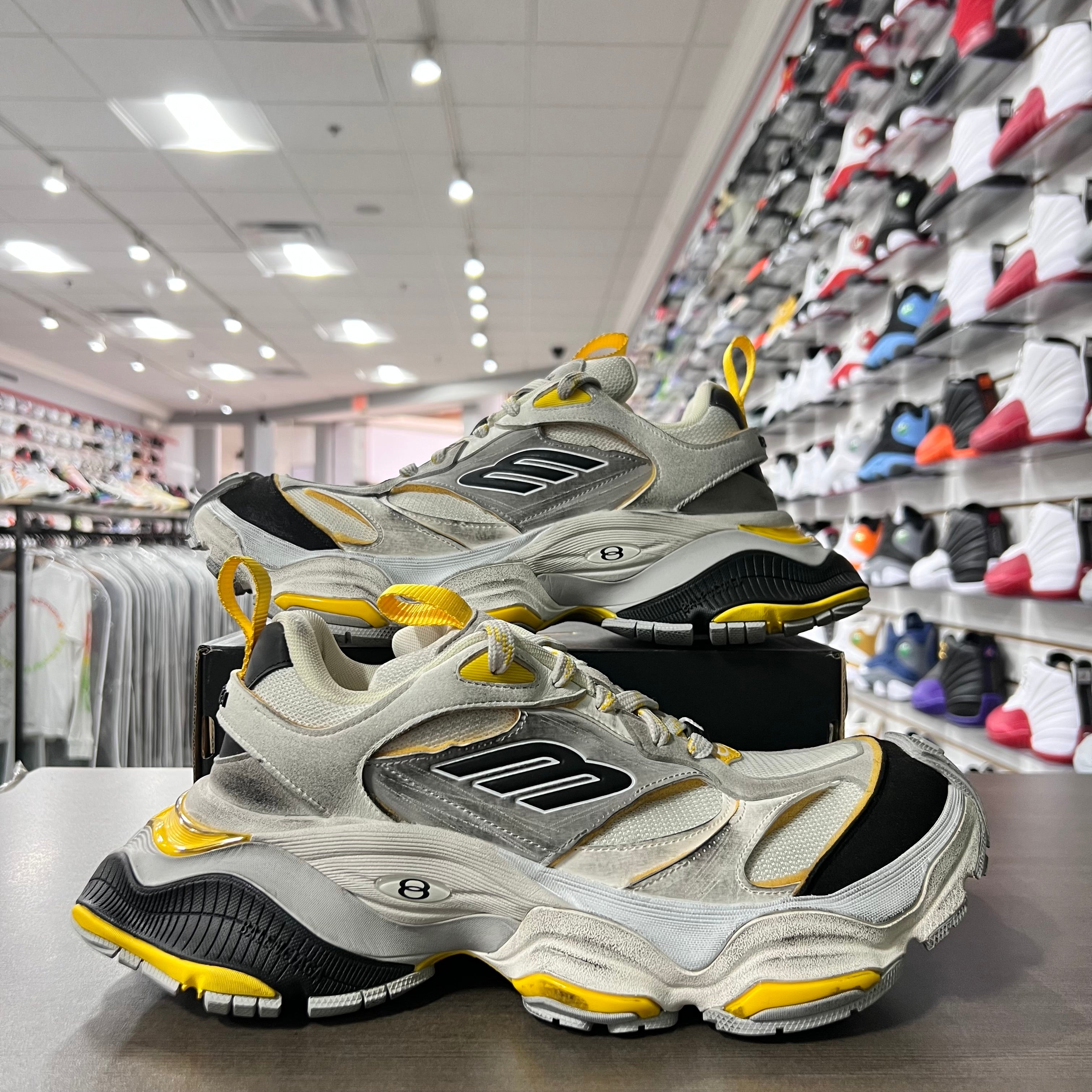 Balenciaga Cargo Sneaker Mens Grey Black Yellow (Lightly Worn + No Box)