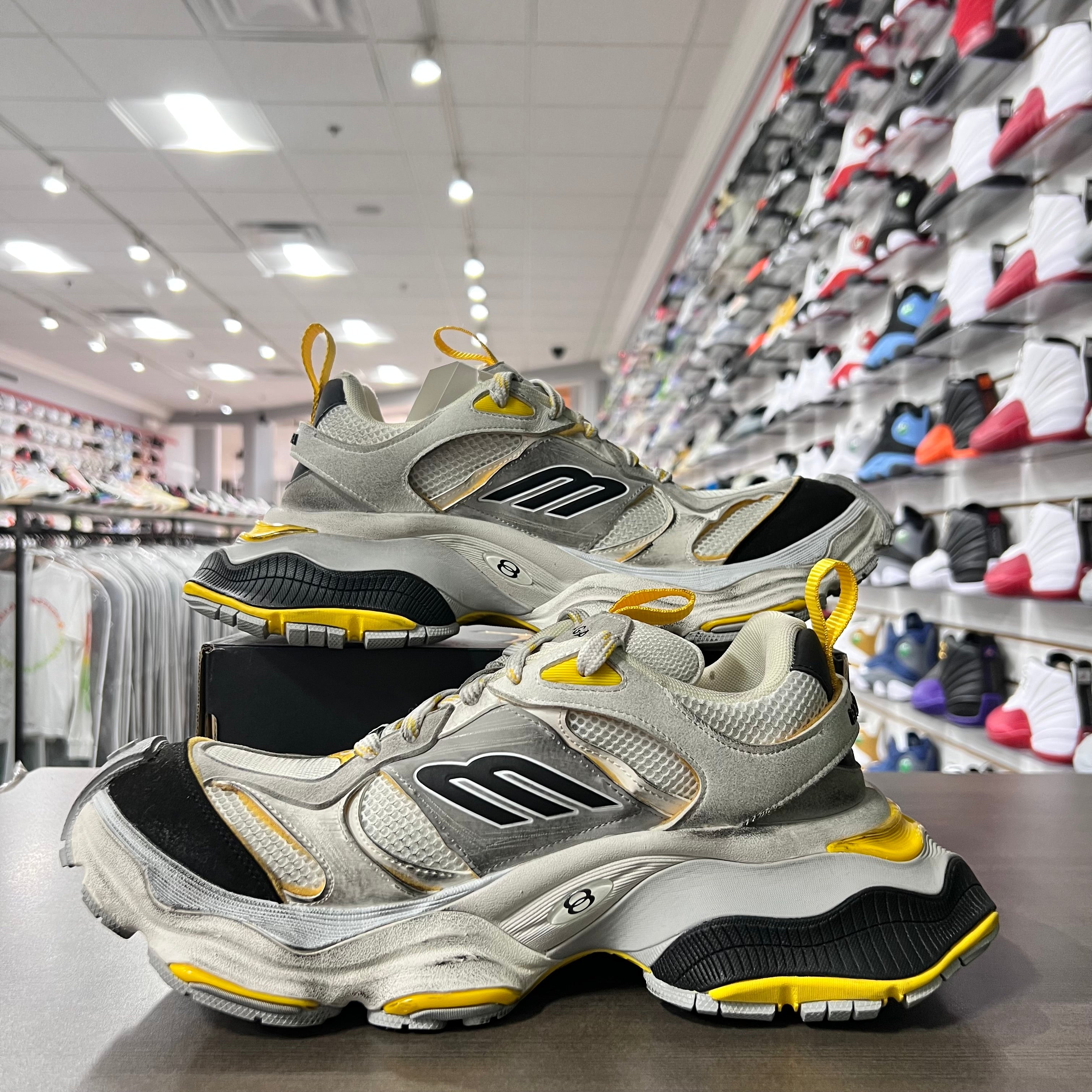 Balenciaga Cargo Sneaker Mens Grey Black Yellow (Lightly Worn + No Box)