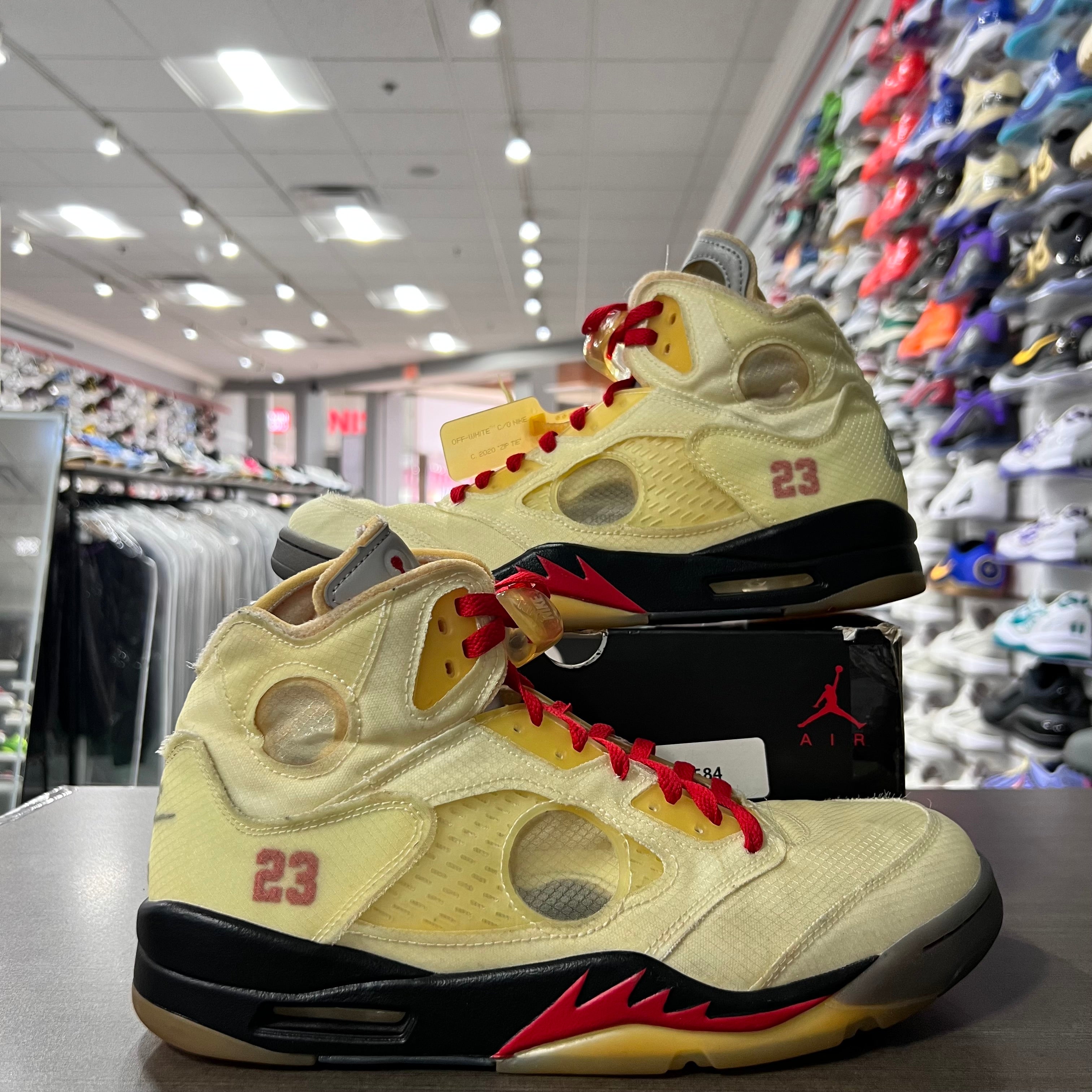 Jordan Retro 5 Mens Off White Sail (Lightly Worn)
