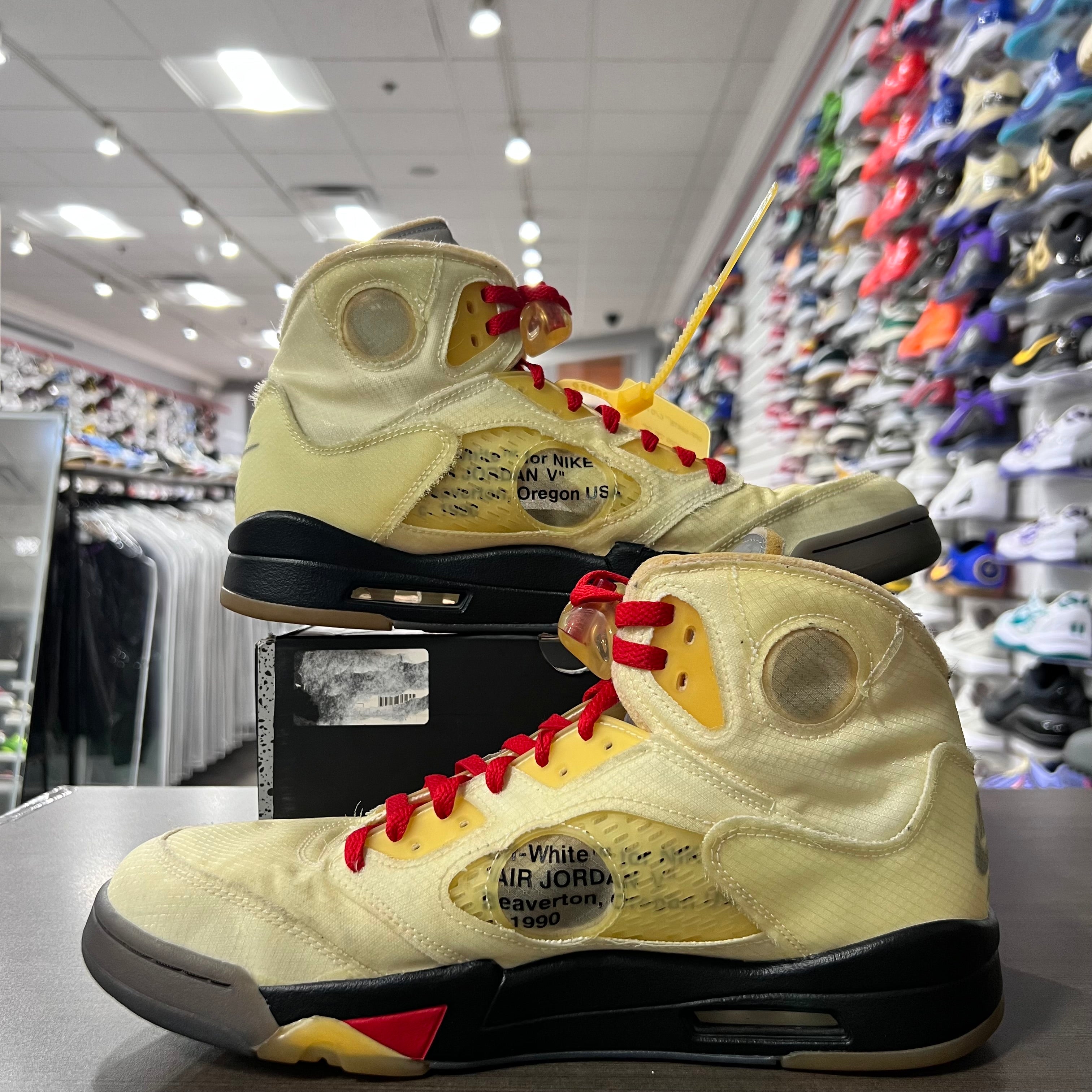 Jordan Retro 5 Mens Off White Sail (Lightly Worn)