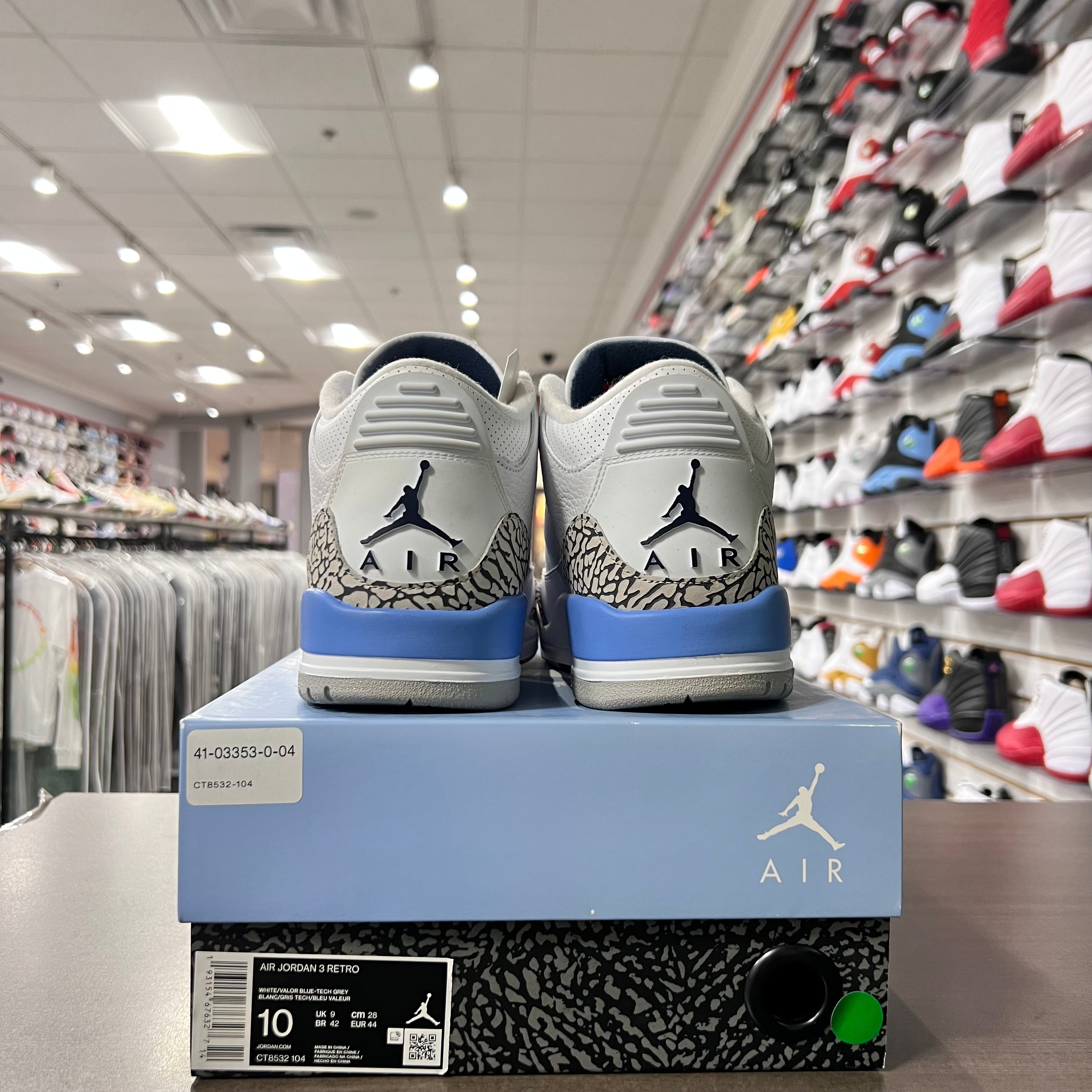 Jordan Retro 3 Mens UNC (Lightly Worn)