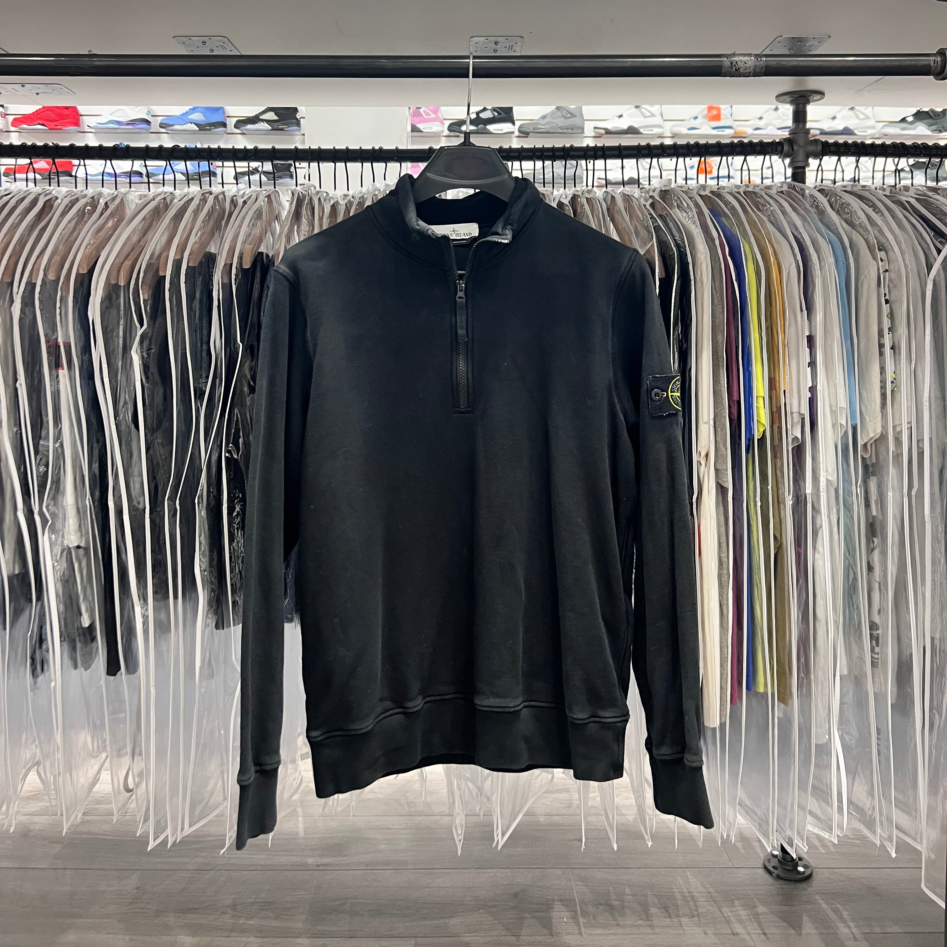 Stone Island Quarter Zip Black (Lightly Worn)