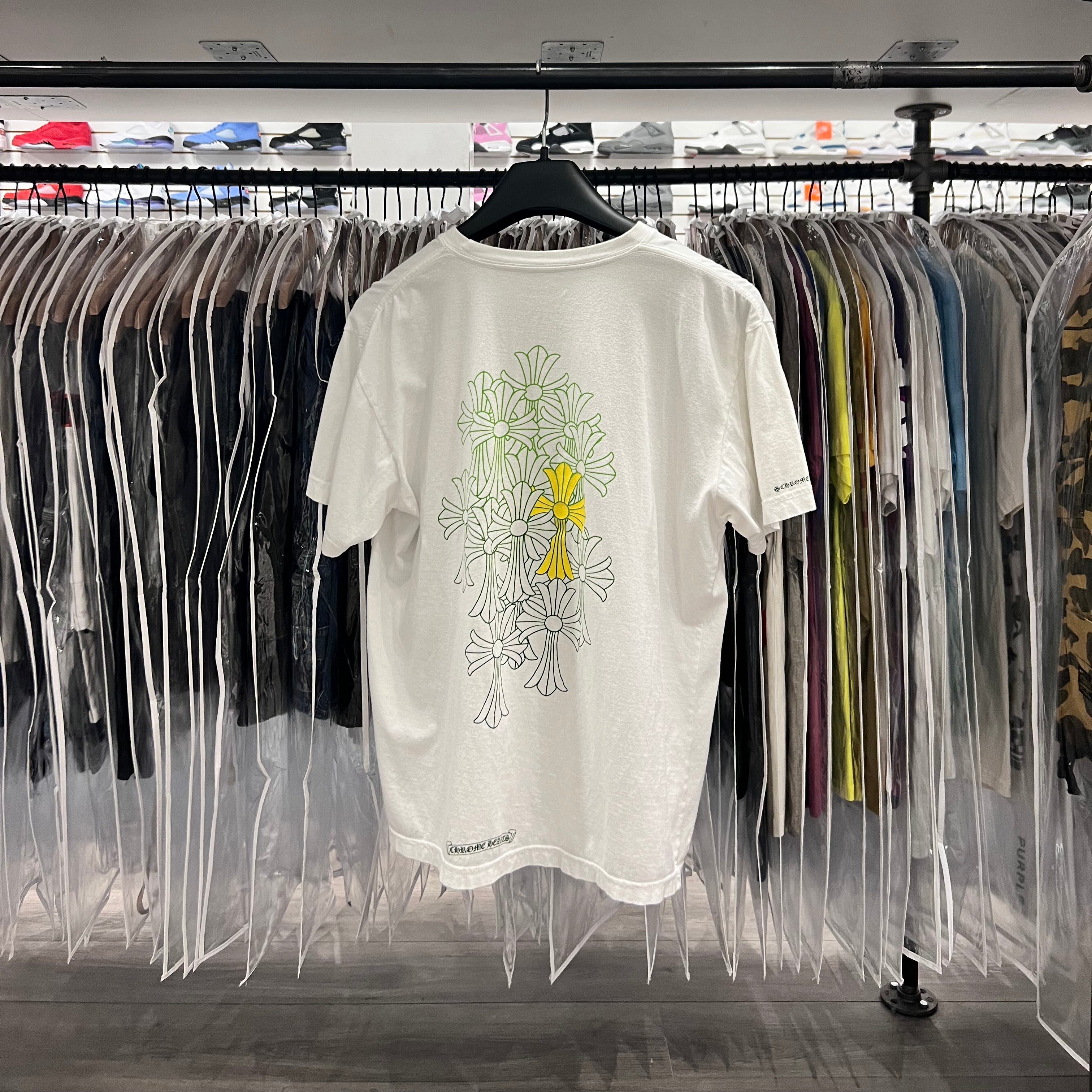 Chrome Hearts Cemetery Cross Tee Yellow/Green (Aoyama Exclusive)(Lightly Worn)