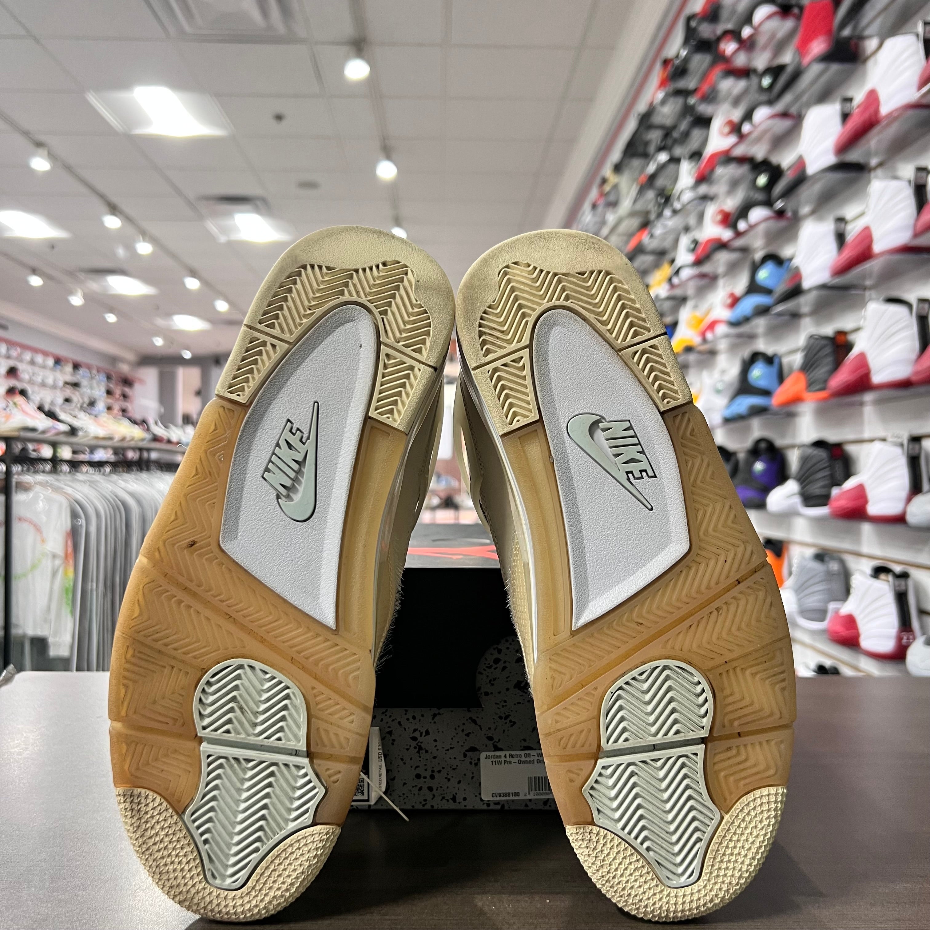 Jordan Retro 4 Womens Off White Sail (Lightly Worn)