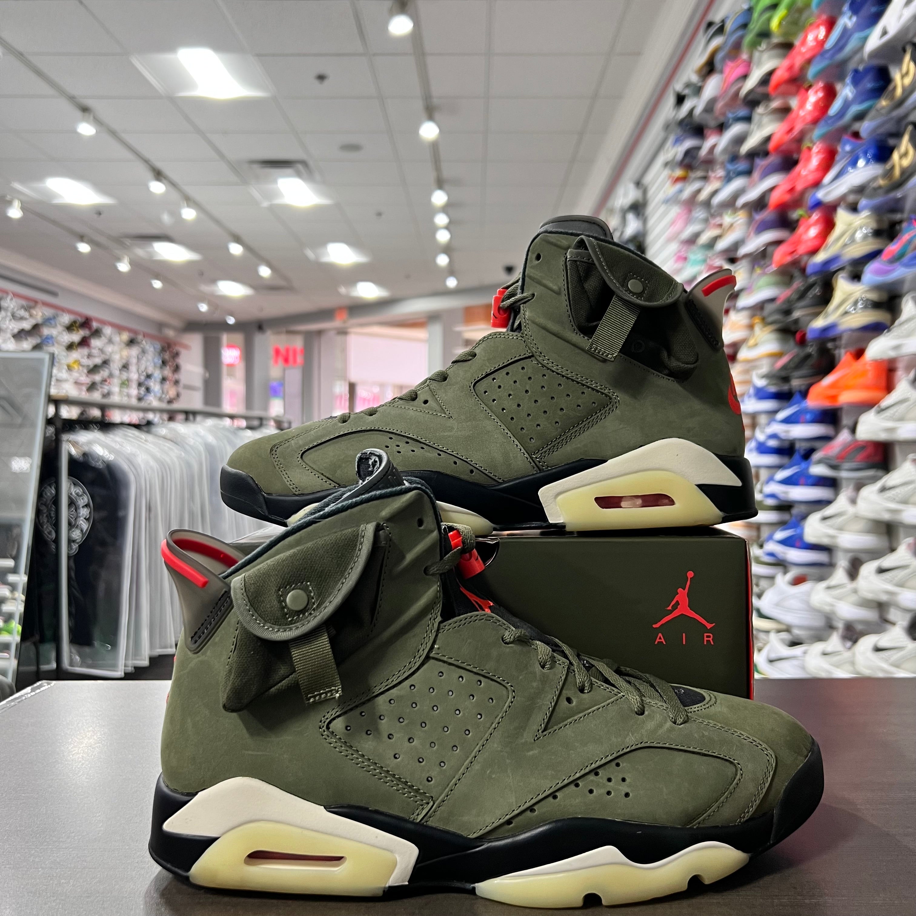 Jordan Retro 6 Mens Travis Scott Olive (Lightly Worn)